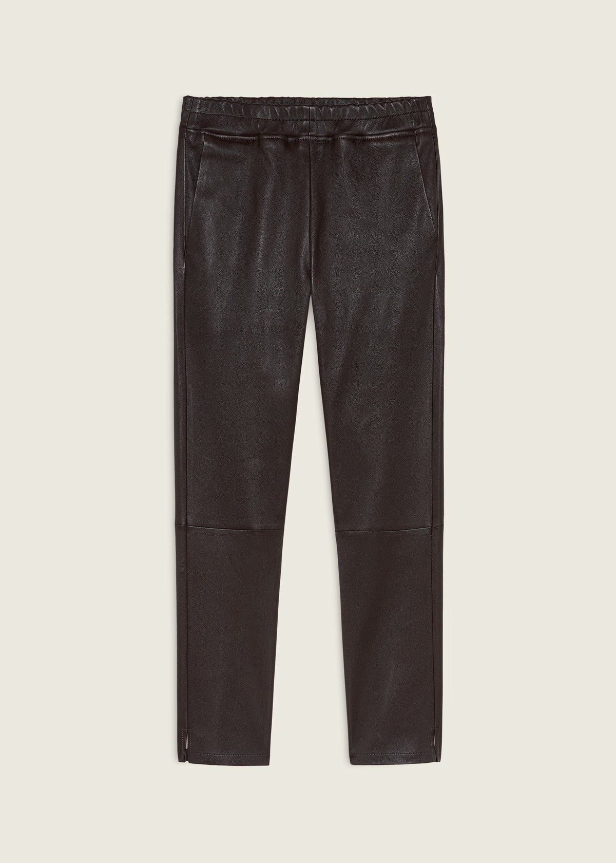 PROVENCE | Leather Cropped Trousers | Coffee Bean