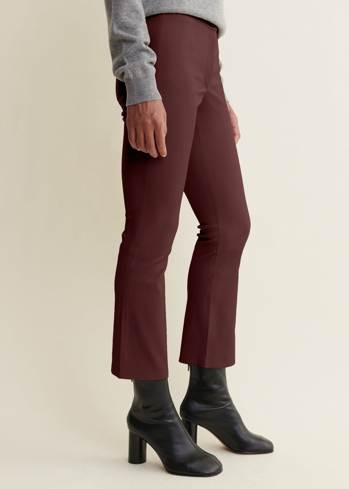 Lively | Leather Kick-flare Legging | Mahogany
