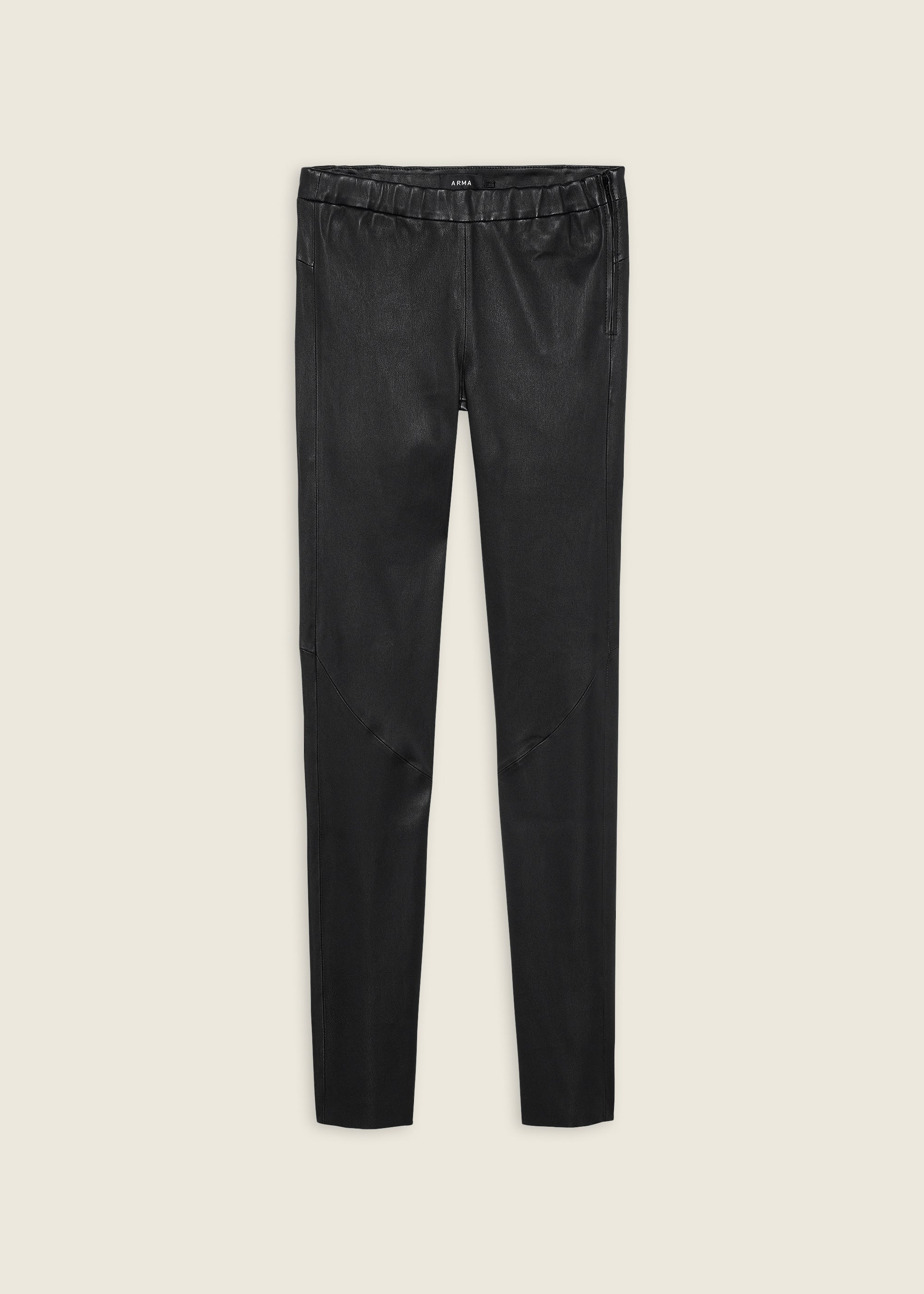 ROCHE | Leather Stretch Legging | Black
