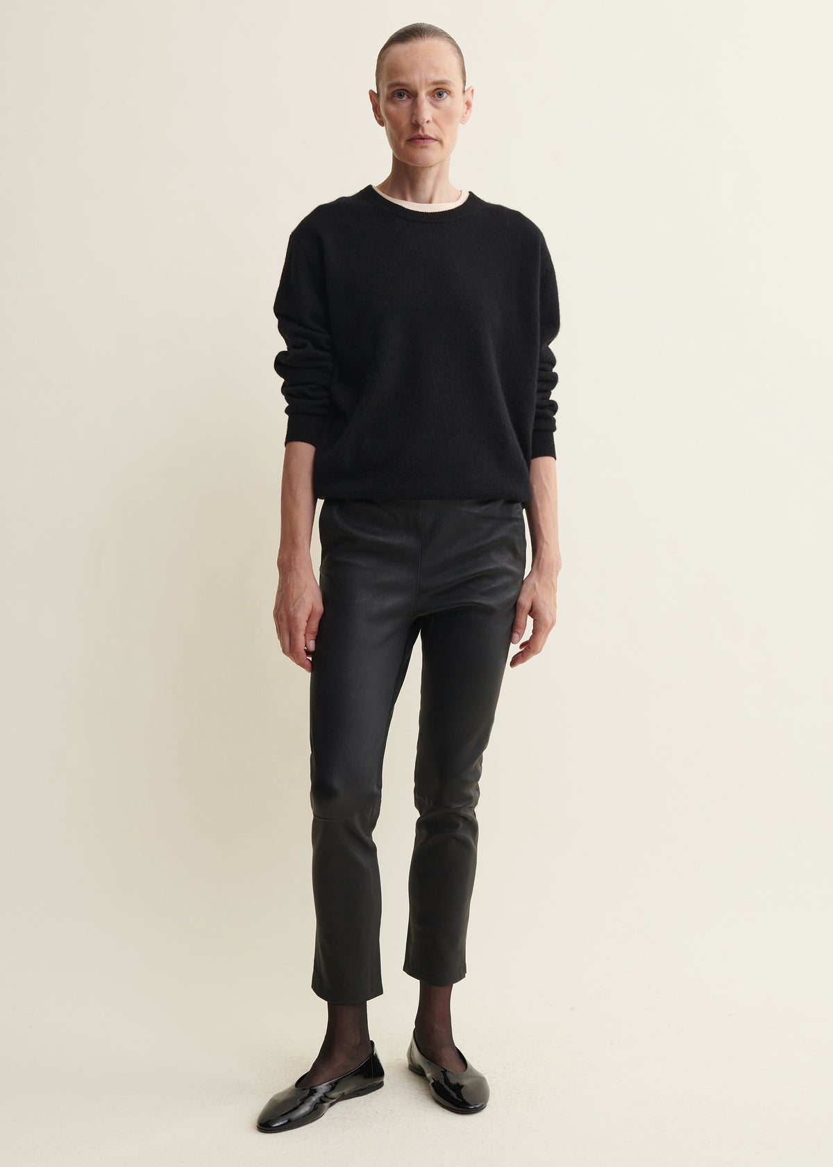 PROVENCE | Leather Chino Legging | Black