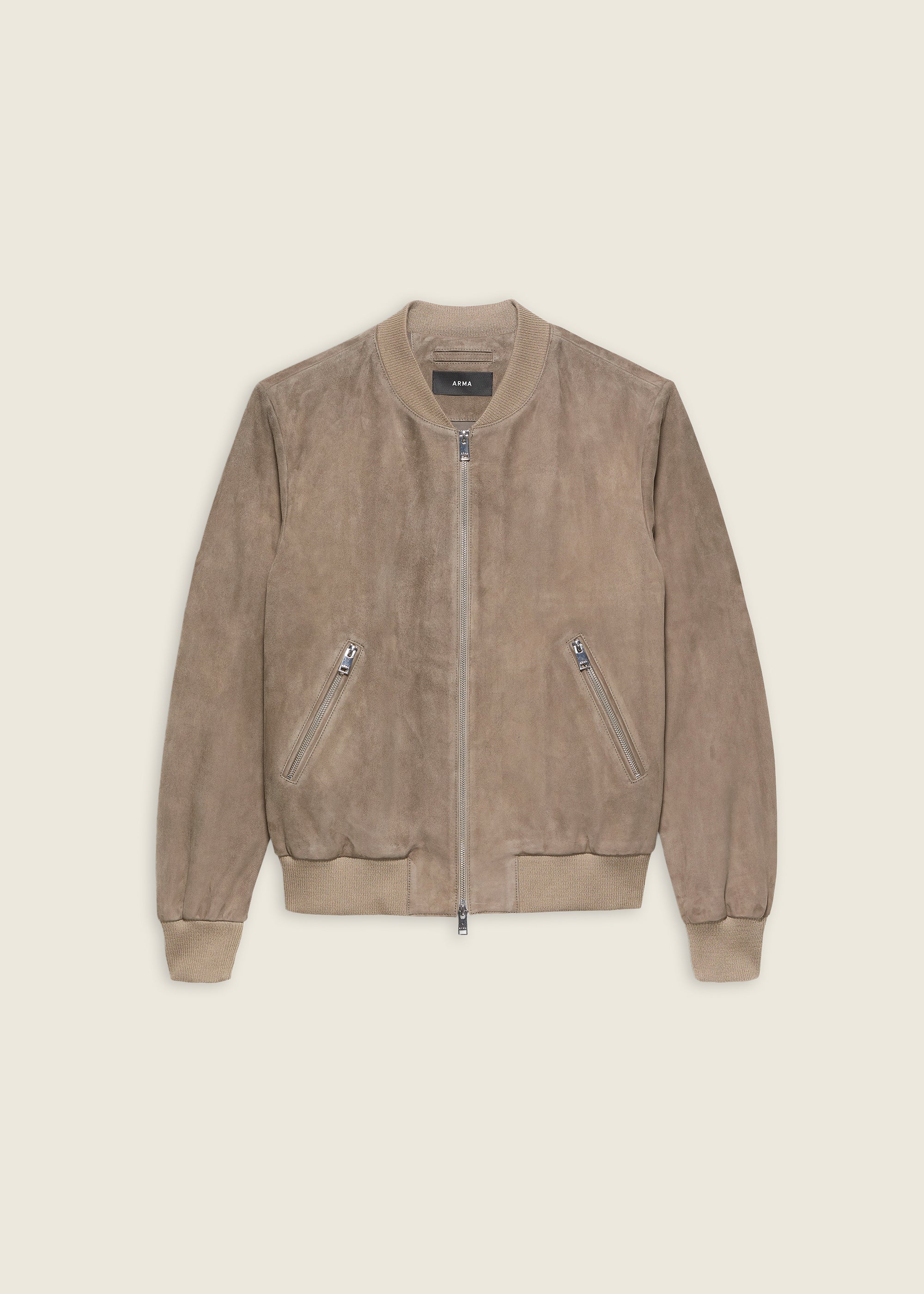 DIDIER | Suede Bomber Jacket | Grey-Taupe