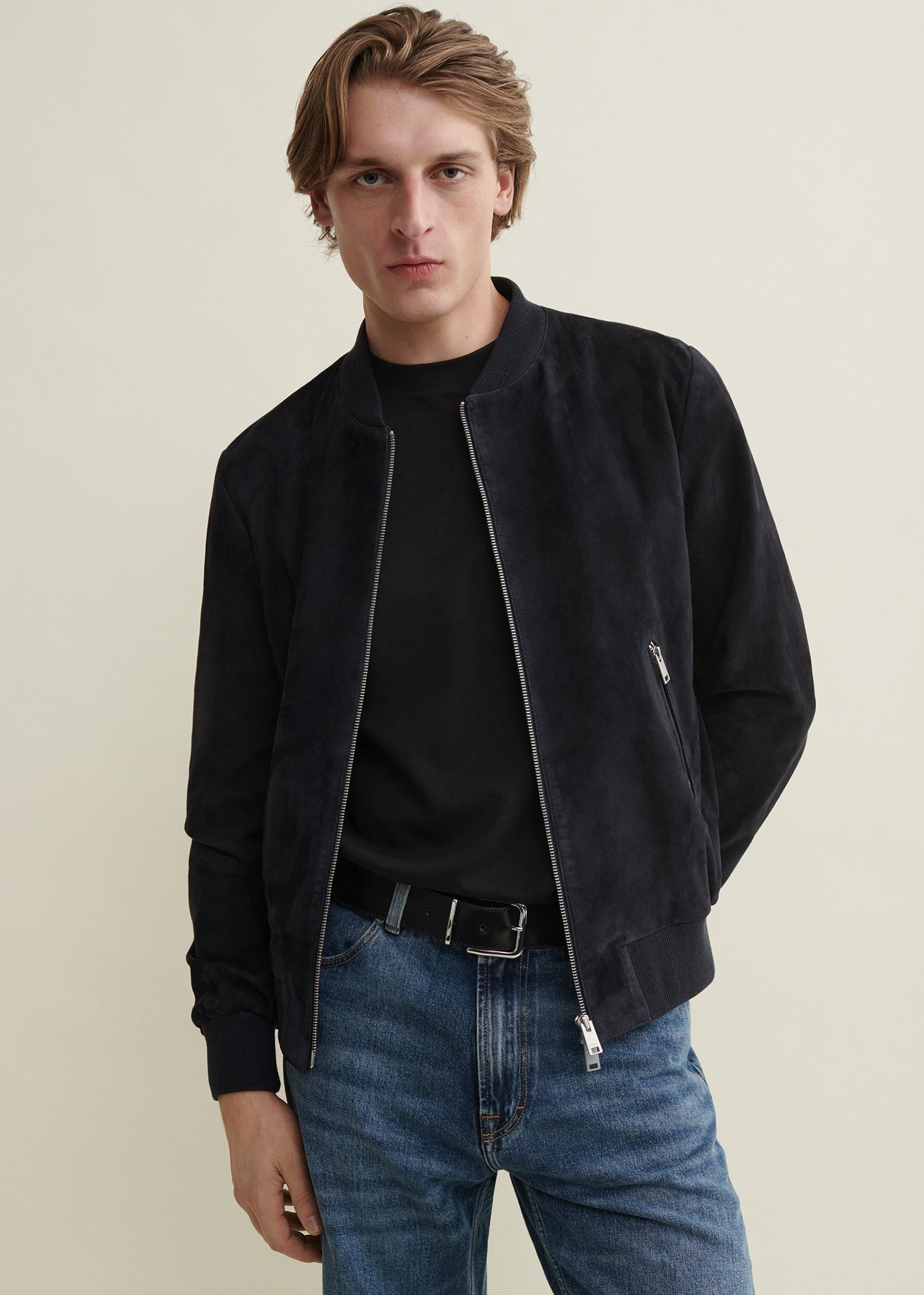 DIDIER | Suede Bomber Jacket | Night