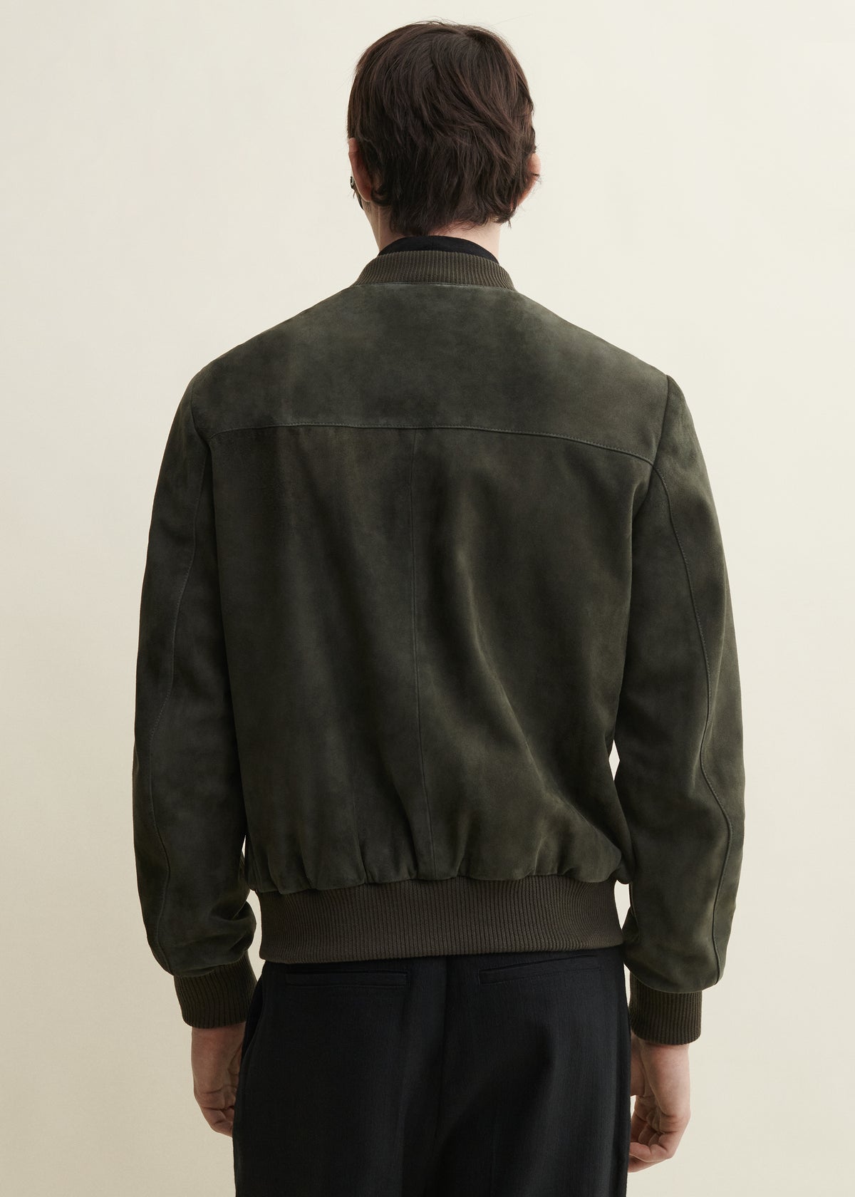 DIDIER | Suede Bomber Jacket | Dark Green