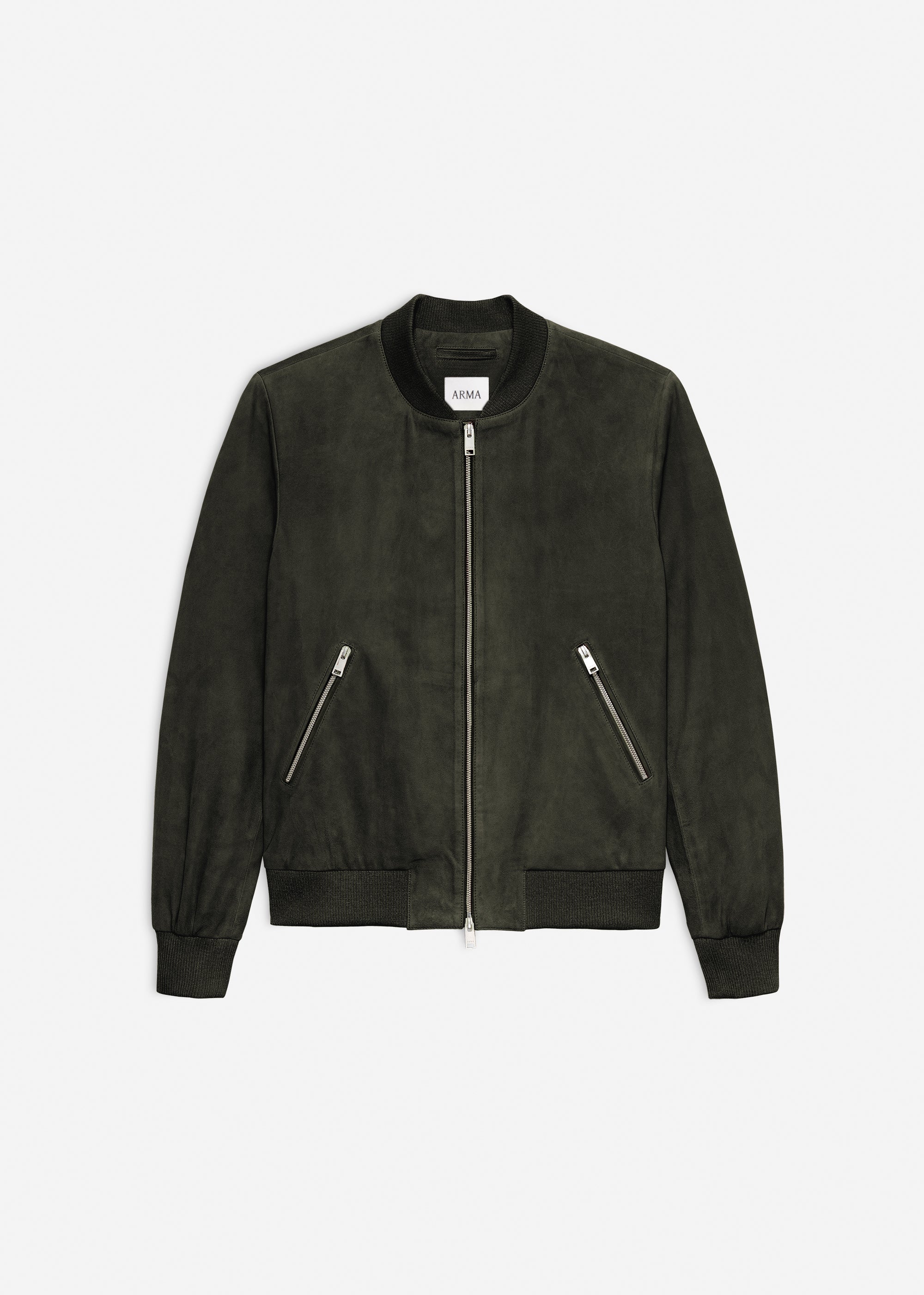 DIDIER | Suede Bomber Jacket | Dark Green