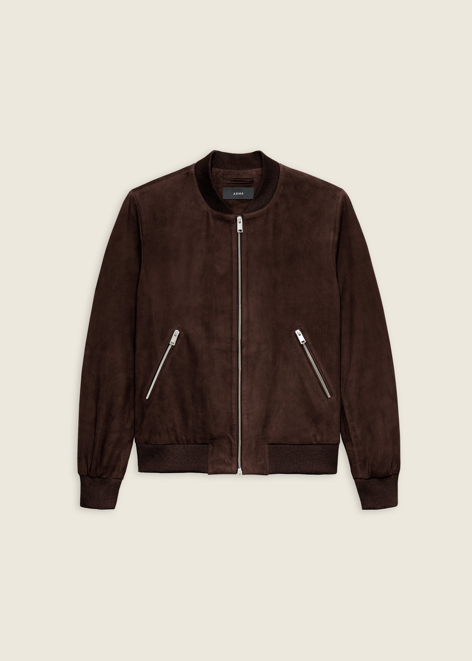 DIDIER | Suede Bomber Jacket | Mud Brown