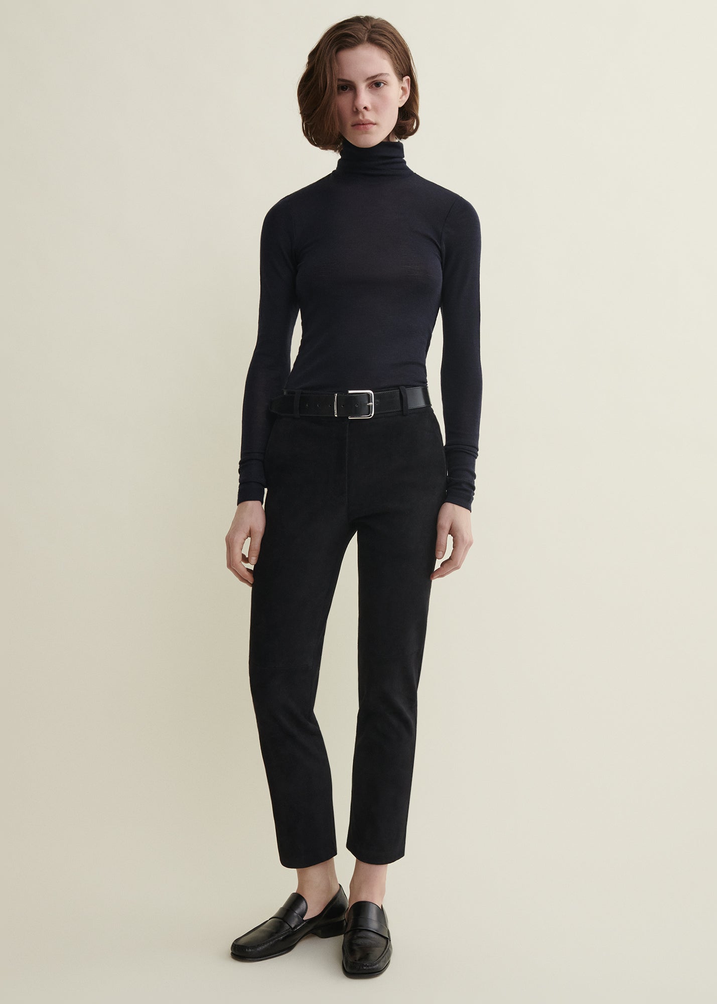 JEN | Wildlederhose mit Slim Fit | Dark Navy