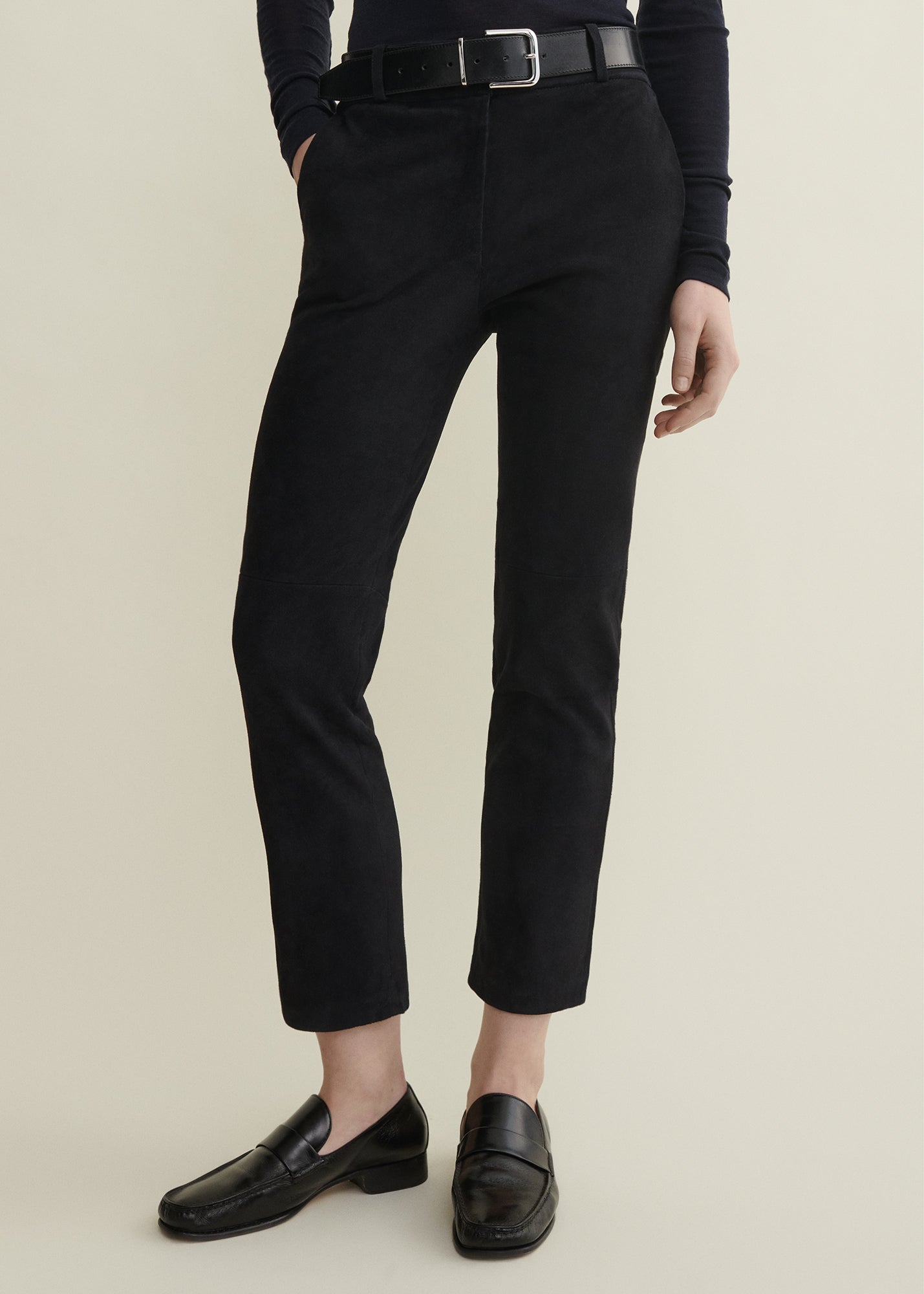 JEN | Wildlederhose mit Slim Fit | Dark Navy