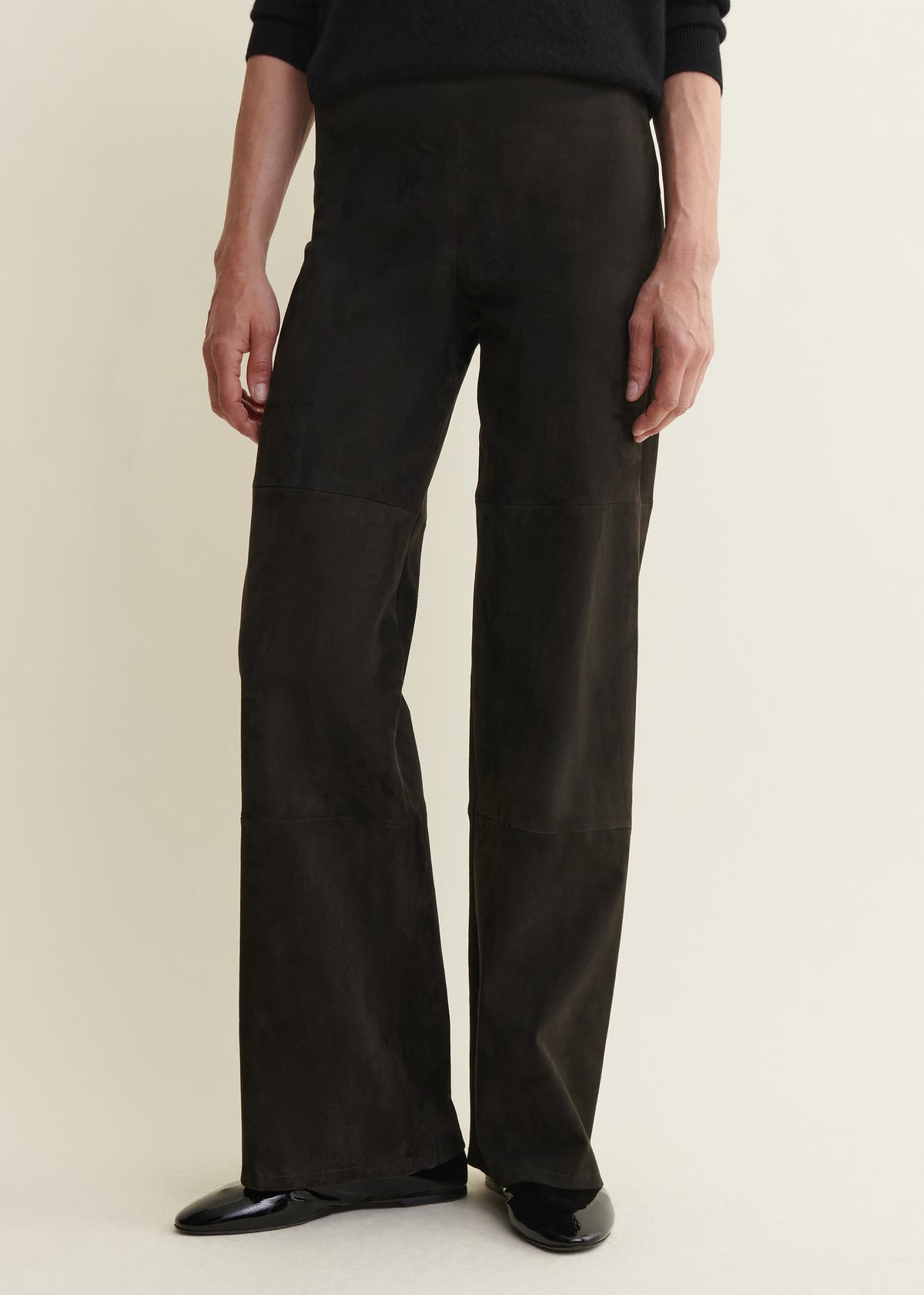 Karina | Suede Straight Trousers | Iron