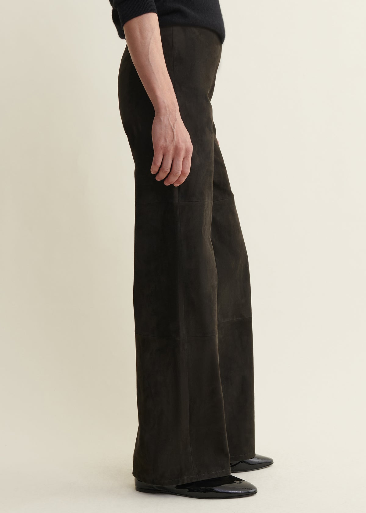 Karina | Suede Straight Trousers | Iron