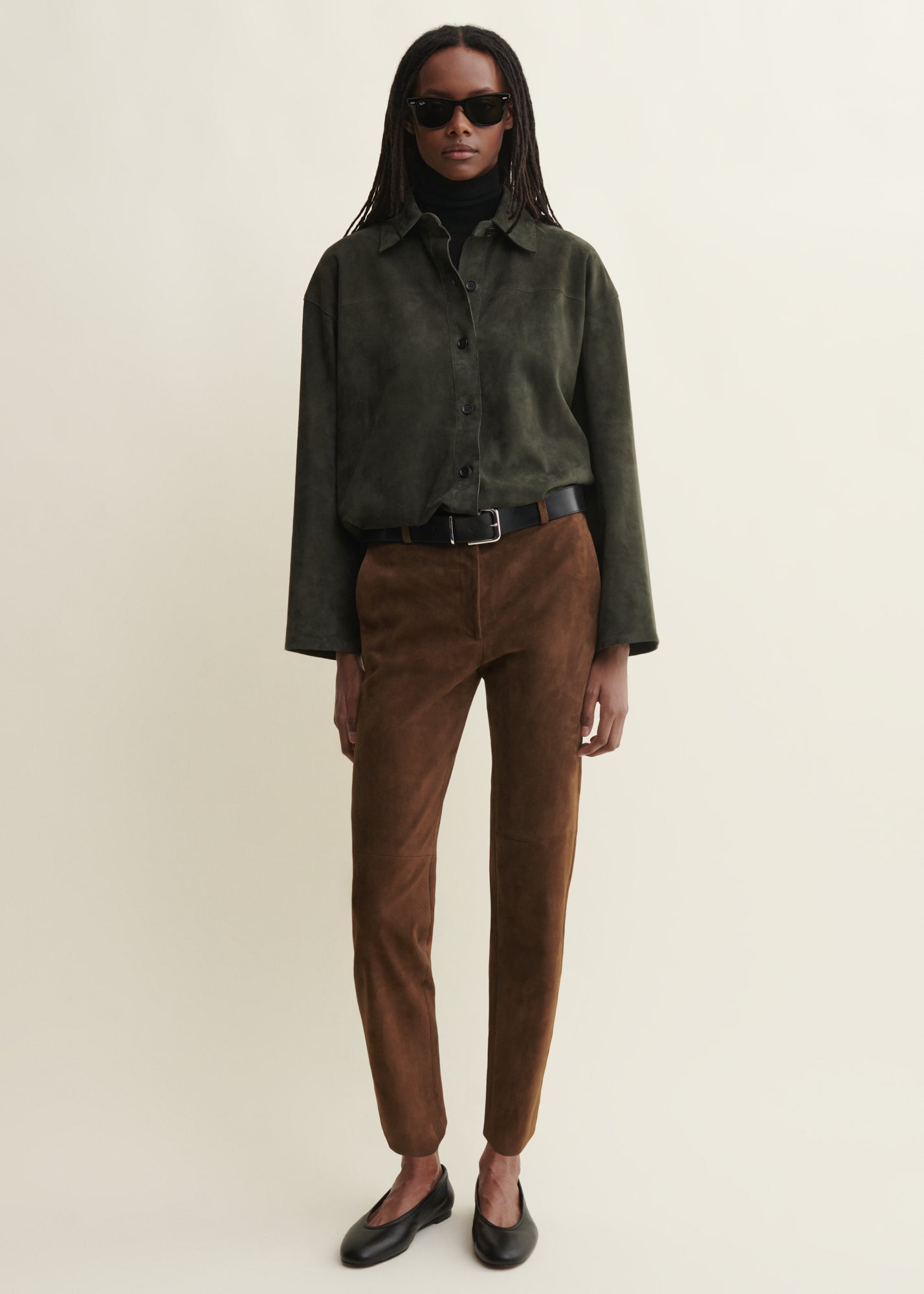 JEN | Wildlederhose mit Slim Fit | Saddle