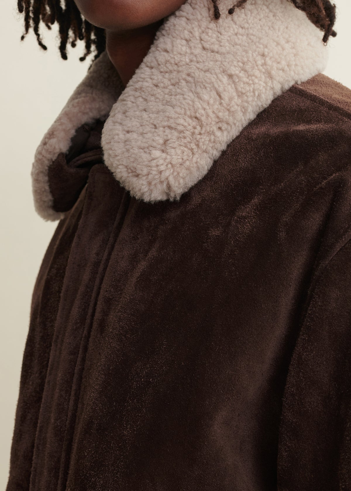 BARI | Suede Bomber Jacket | Charcoal Brown