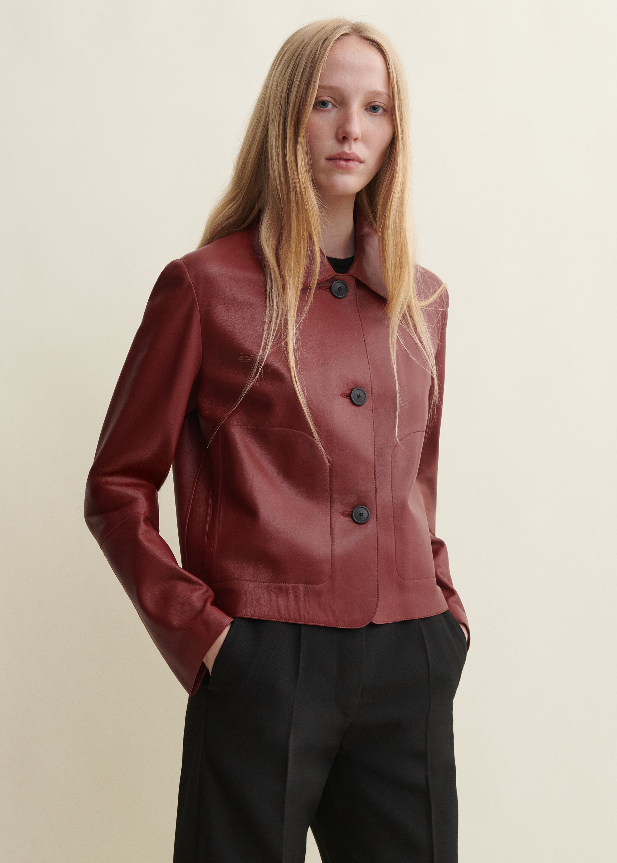 EMY | Lederjacke | SAFFRAN RED
