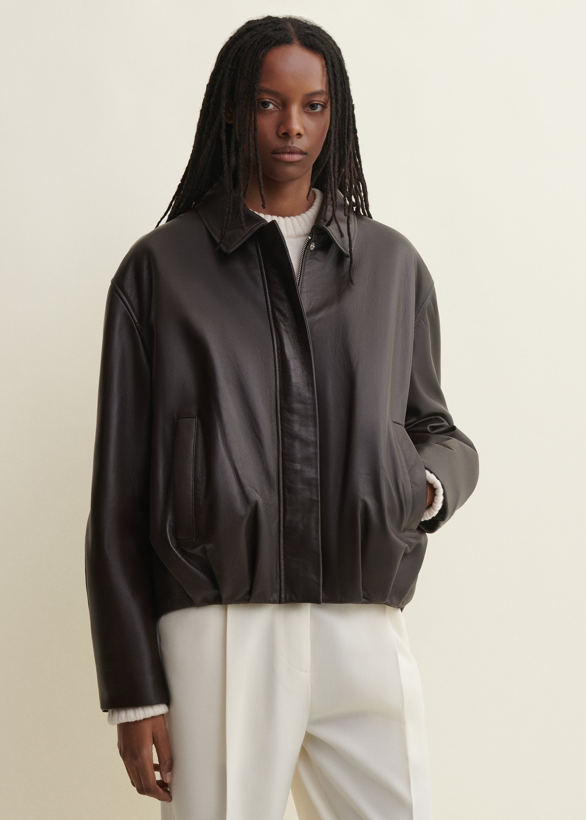 MELIS | Lederjacke im Aviator-Stil | COFFEE BEAN