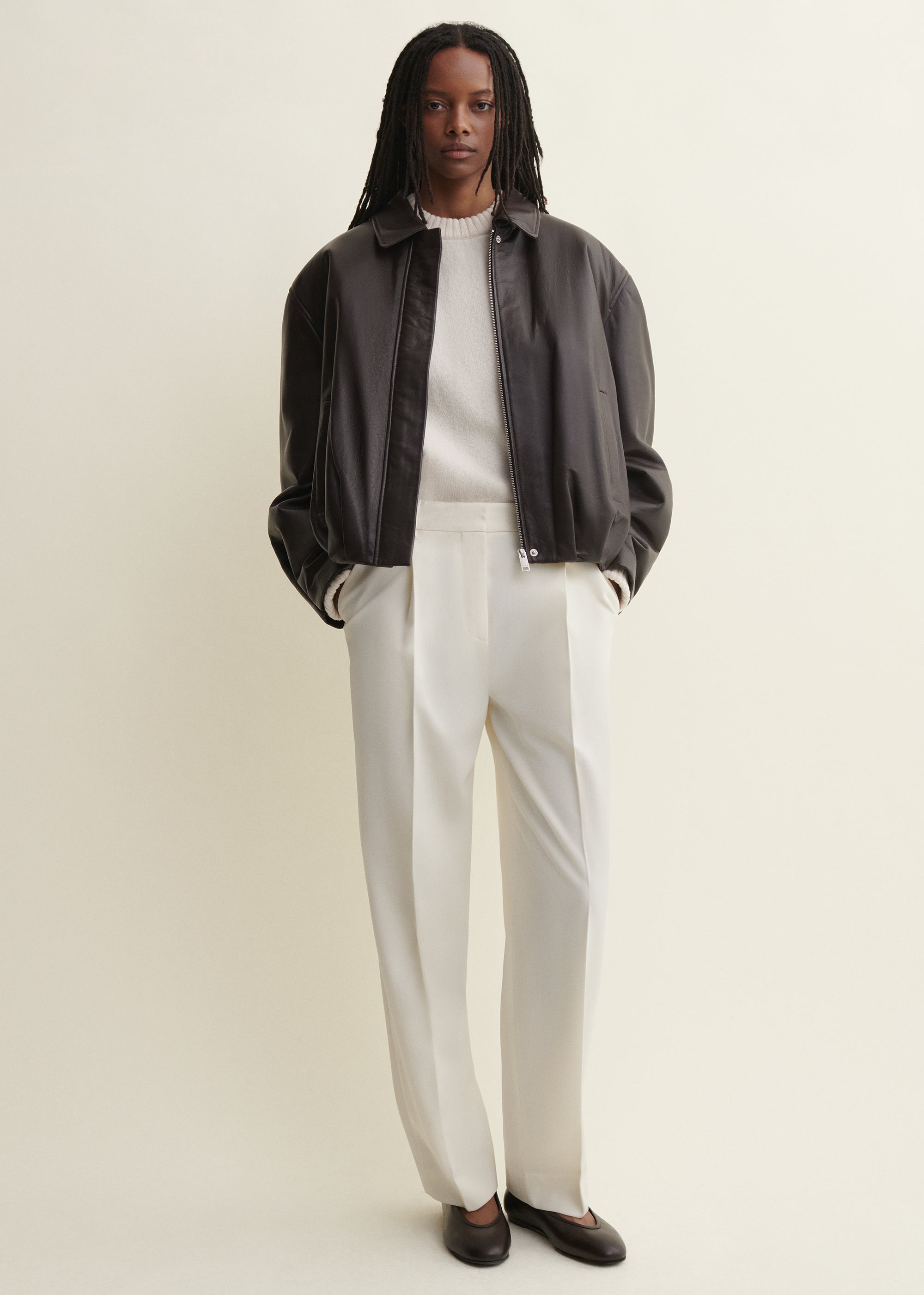 MELIS | Lederjacke im Aviator-Stil | COFFEE BEAN