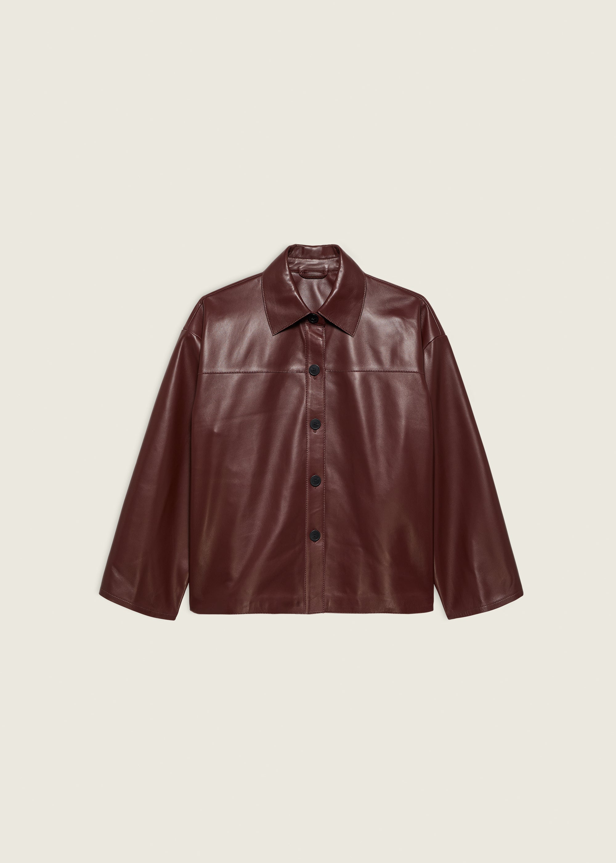 FENNA | Leder Shirt | MAHOGANY
