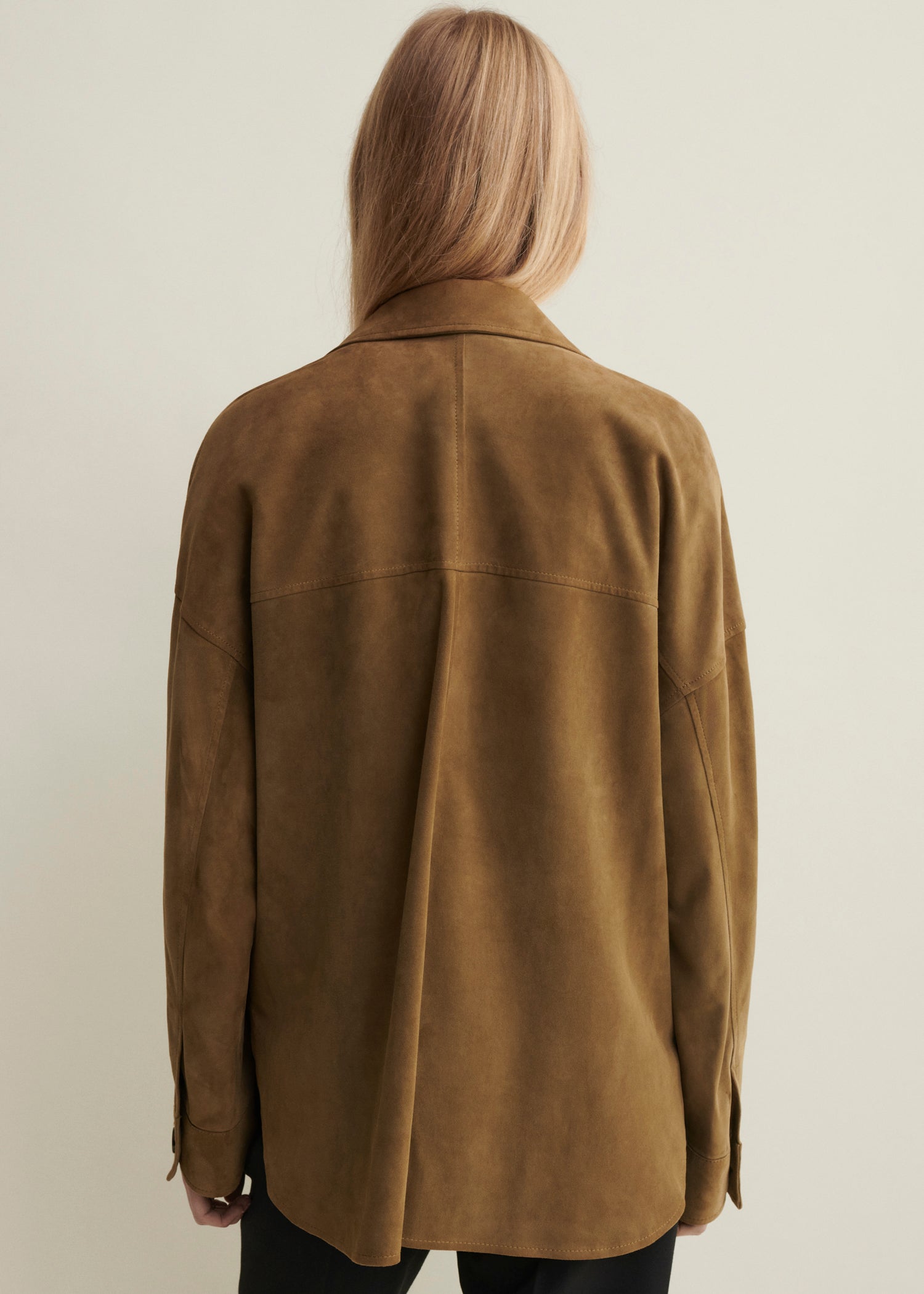 KAYLEE | Suede Overshirt | Olive