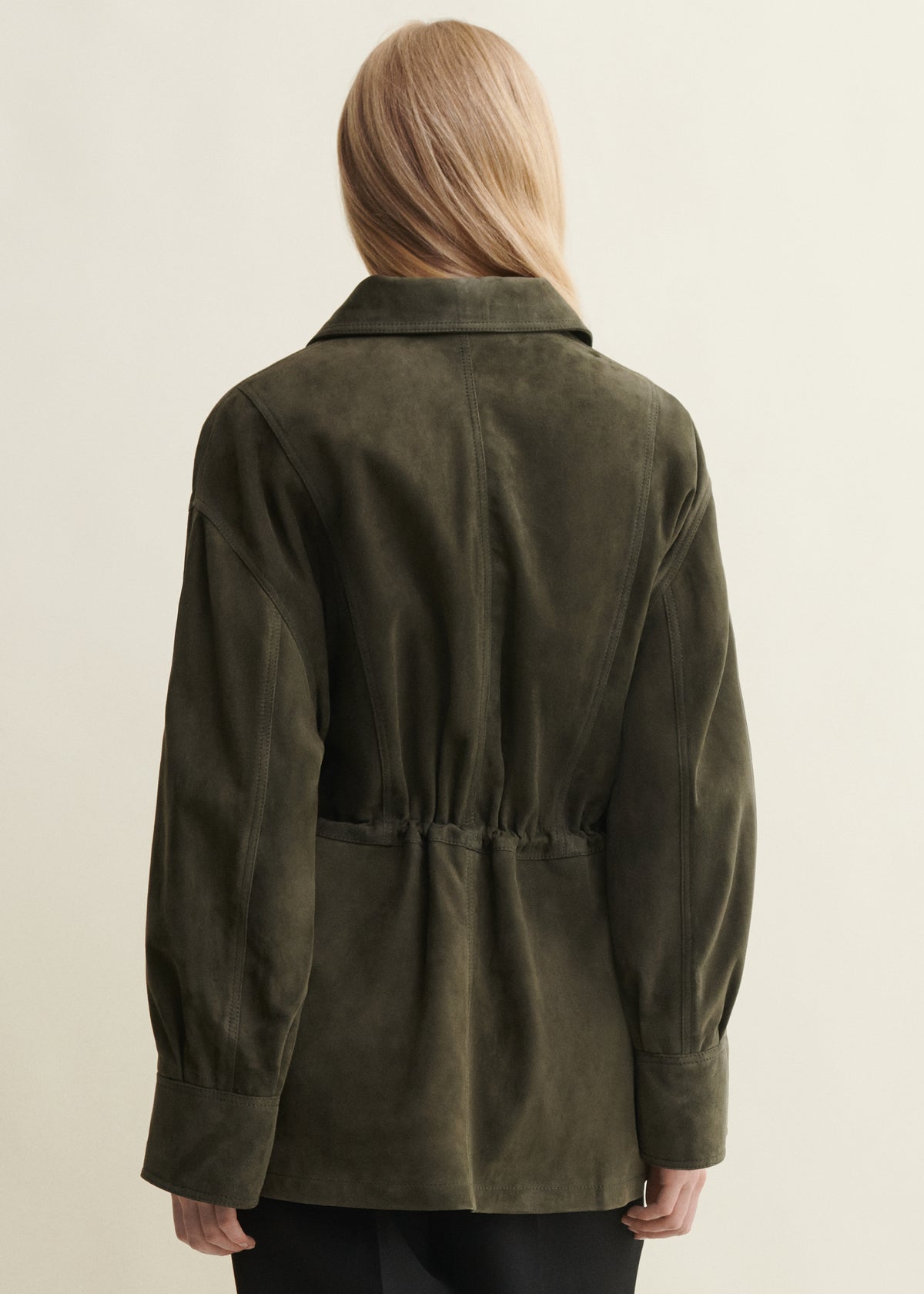 MAEVE | Suede Field Jacket | DARK GREEN