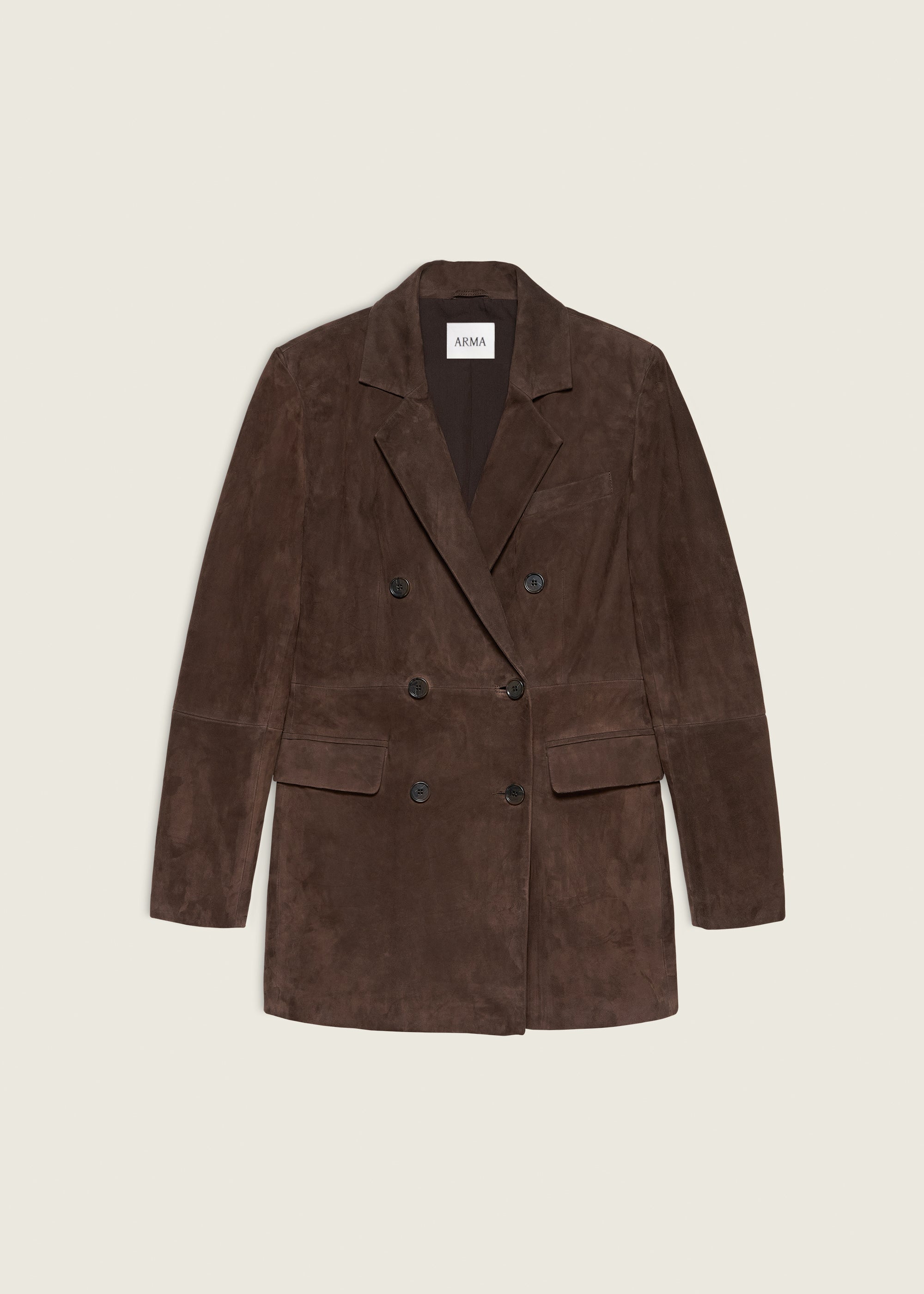 SAFIA | Suede Blazer | Mud Brown