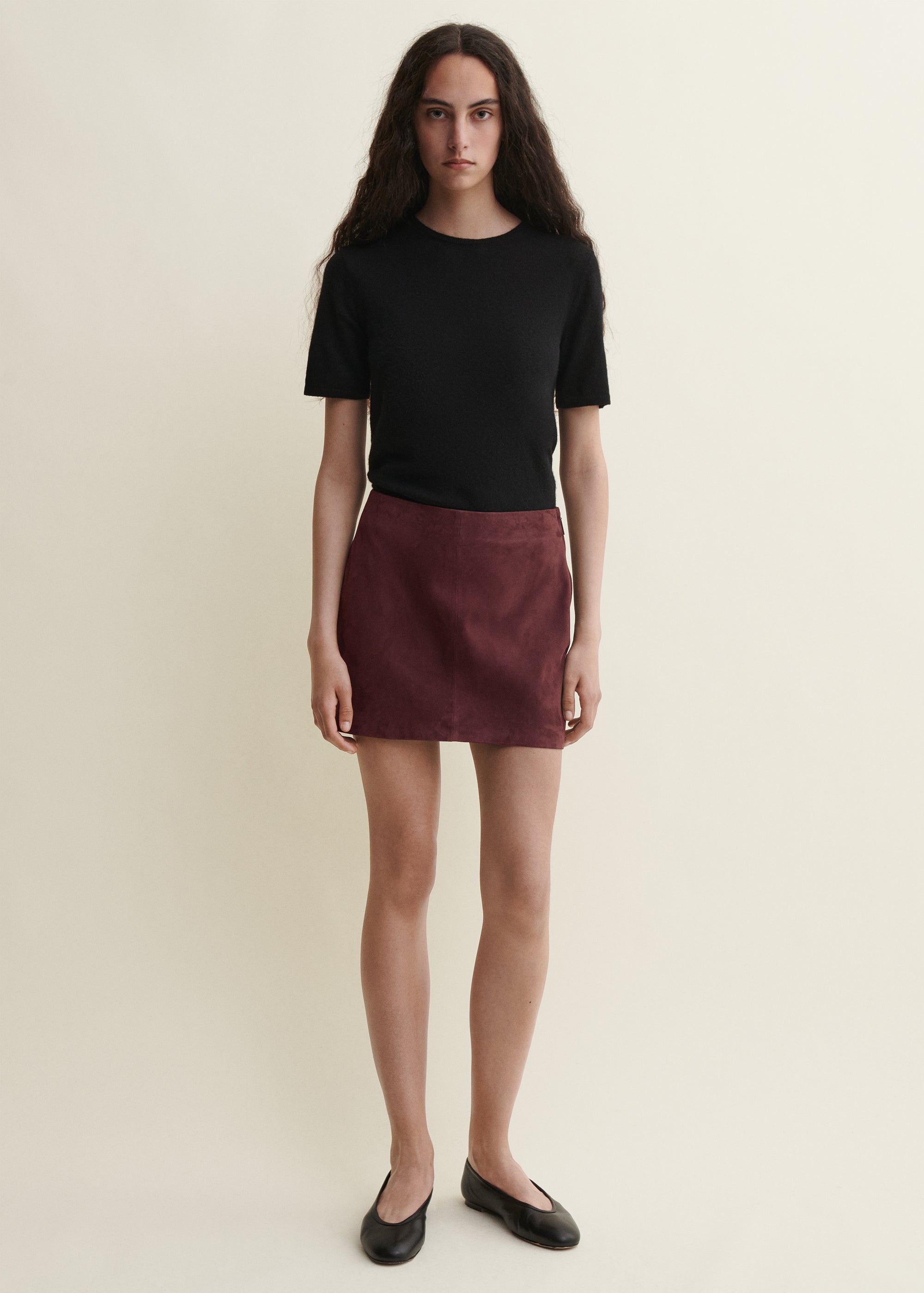 MELODY | Suede Mini Skirt | MAHOGANY