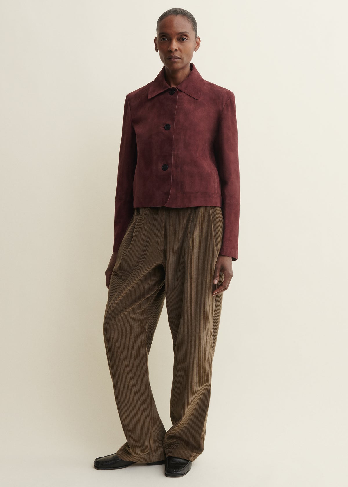 EMY | Suede Classic Jacket | Mahogany