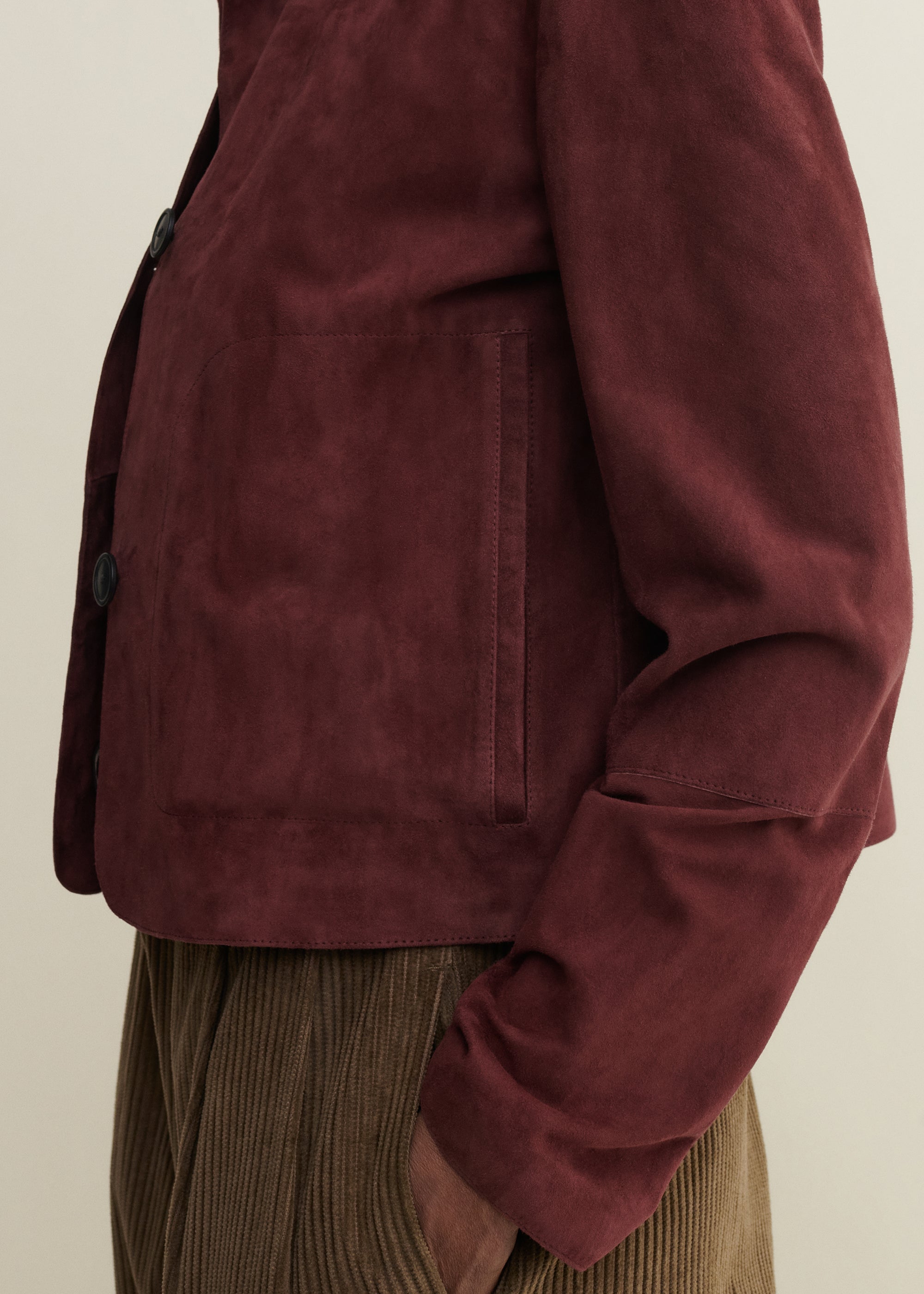 EMY | Suede Classic Jacket | MAHOGANY