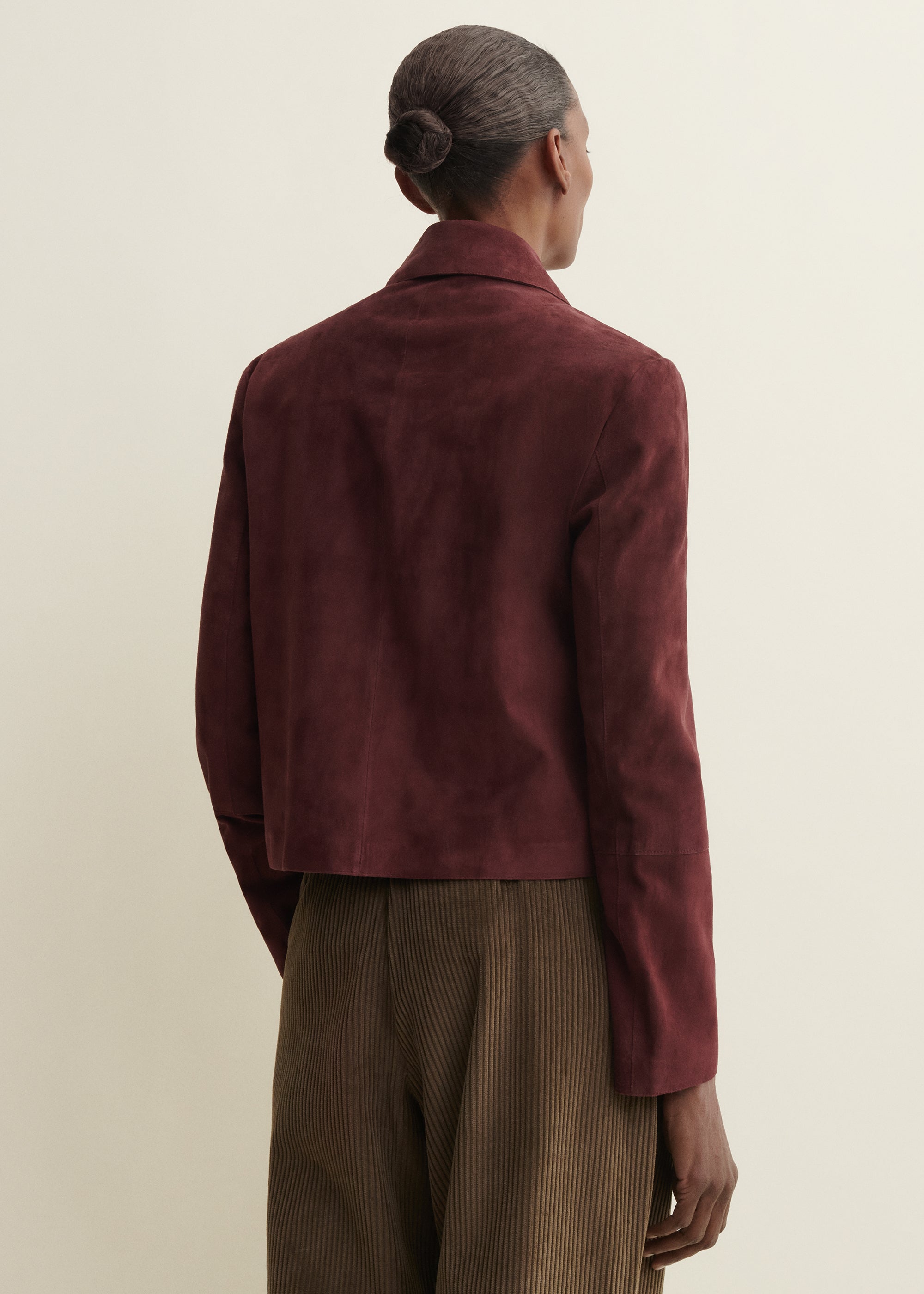 EMY | Suede Classic Jacket | MAHOGANY