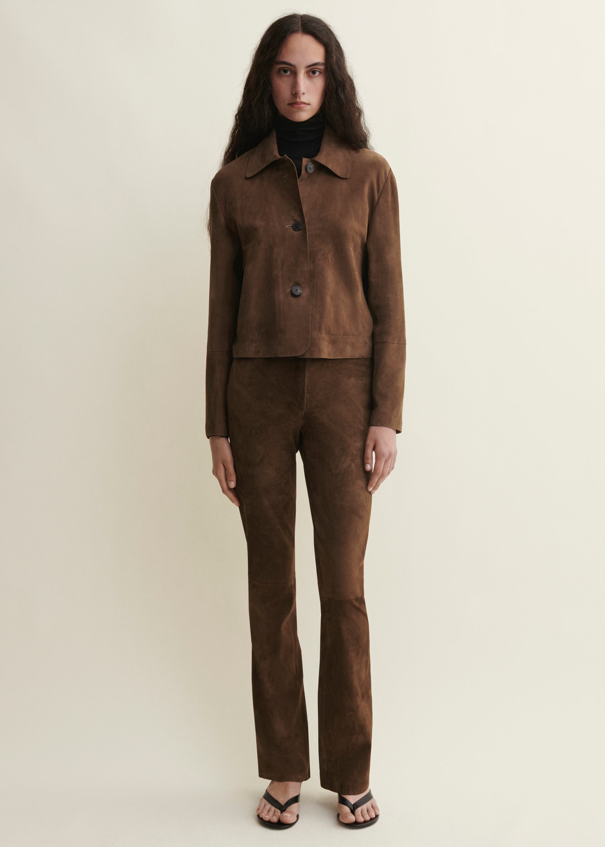 EMY | Suede Classic Jacket | SADDLE
