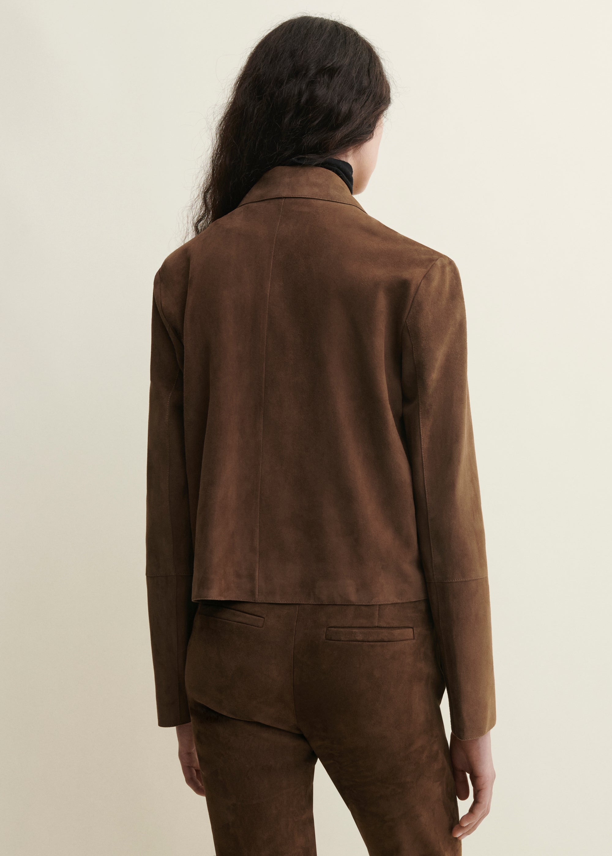 EMY | Suede Classic Jacket | SADDLE