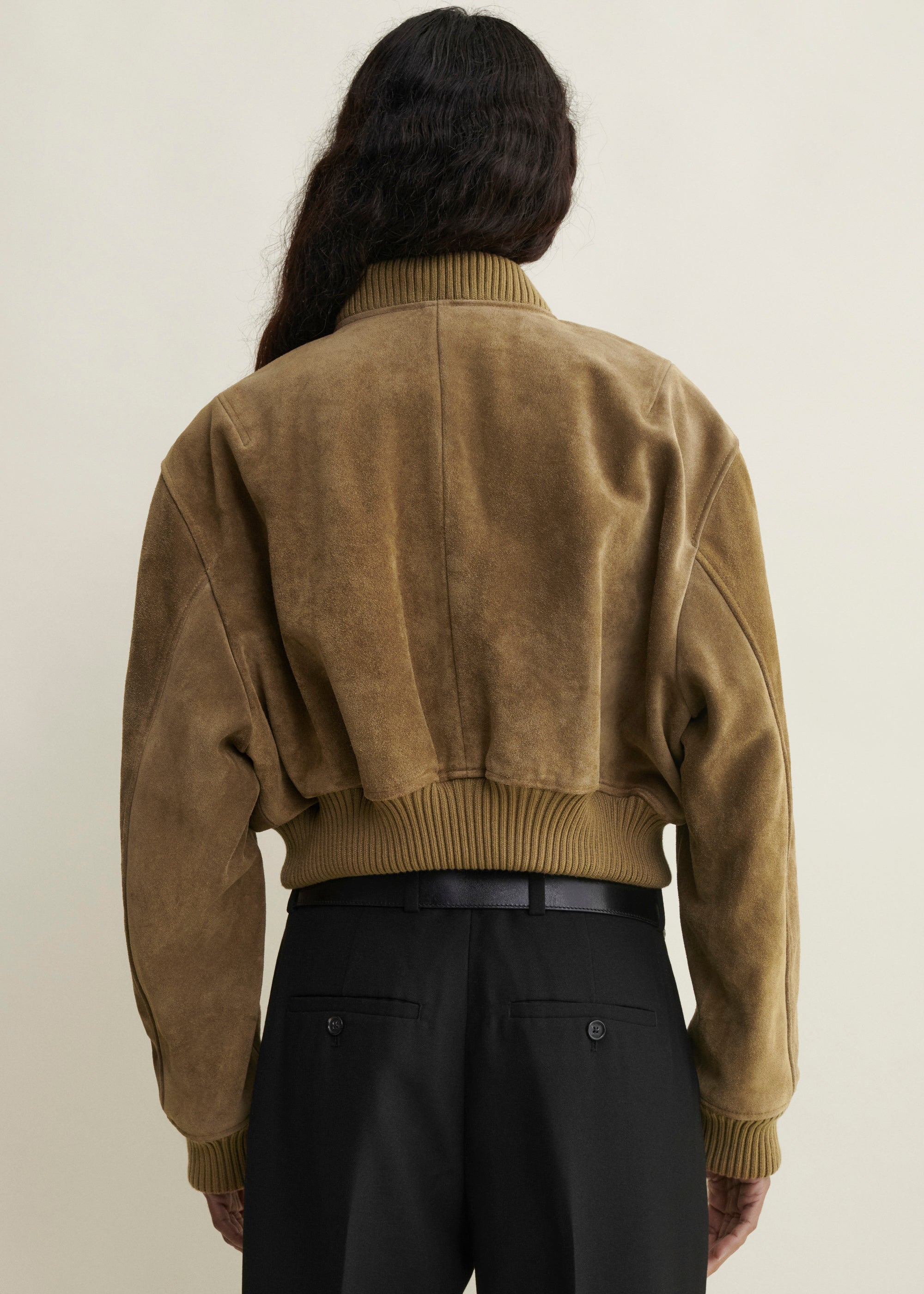 ELETTRA | Gritty Suede Jacket | Olive
