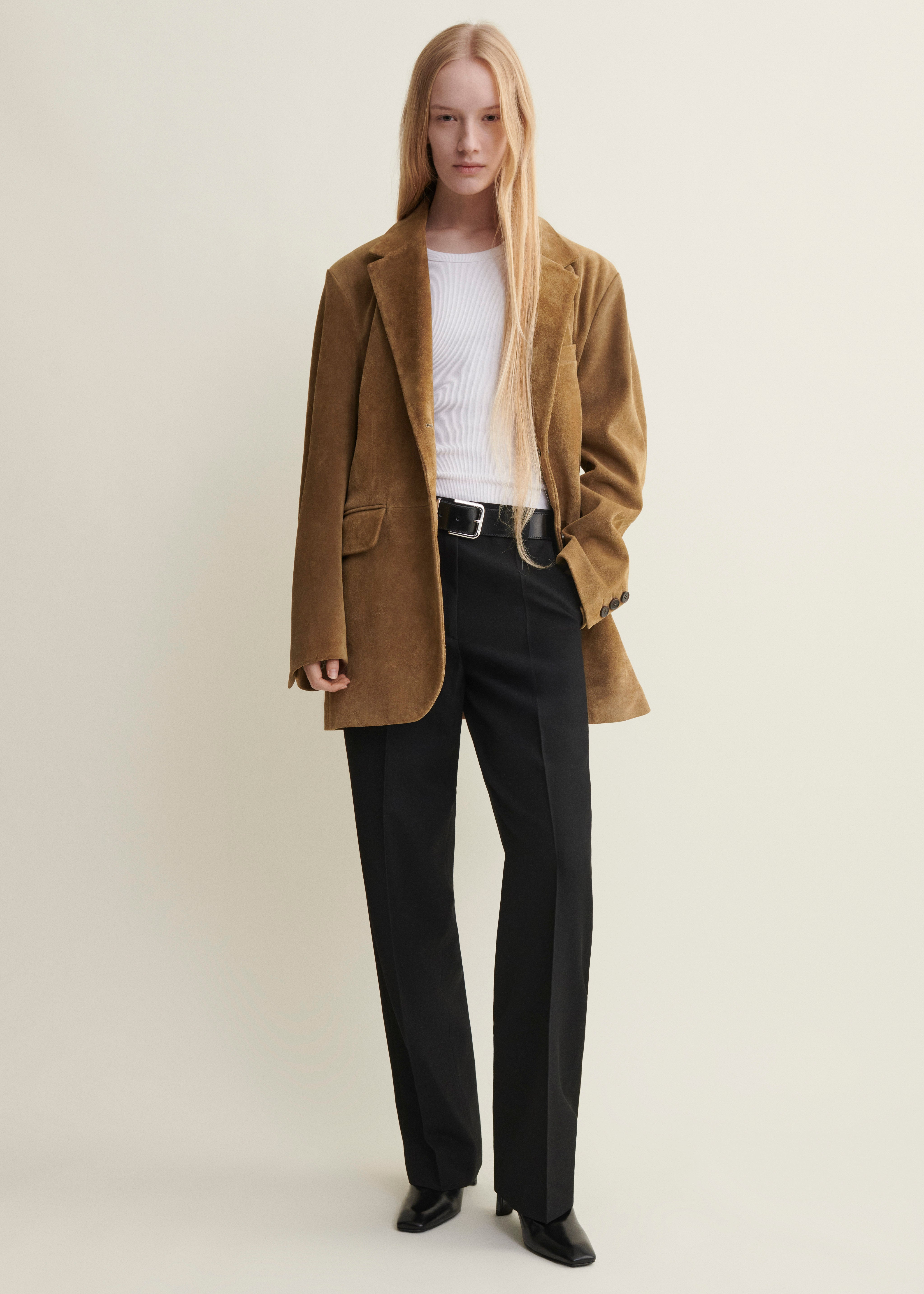 BENNY | Gritty Suede Blazer | Olive