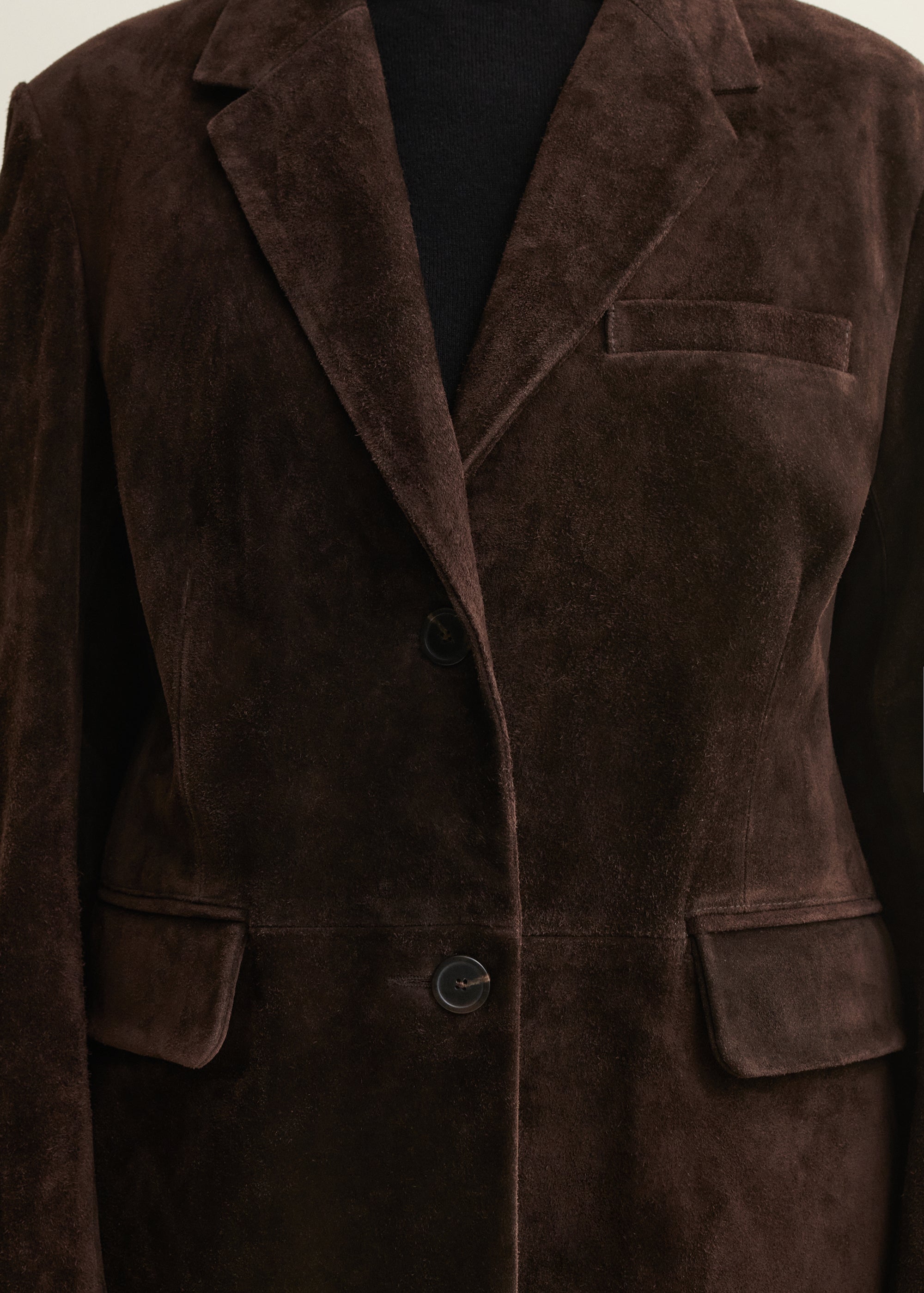 BENNY | Oversize Blazer aus robustem Wildleder | CHARCOAL BROWN