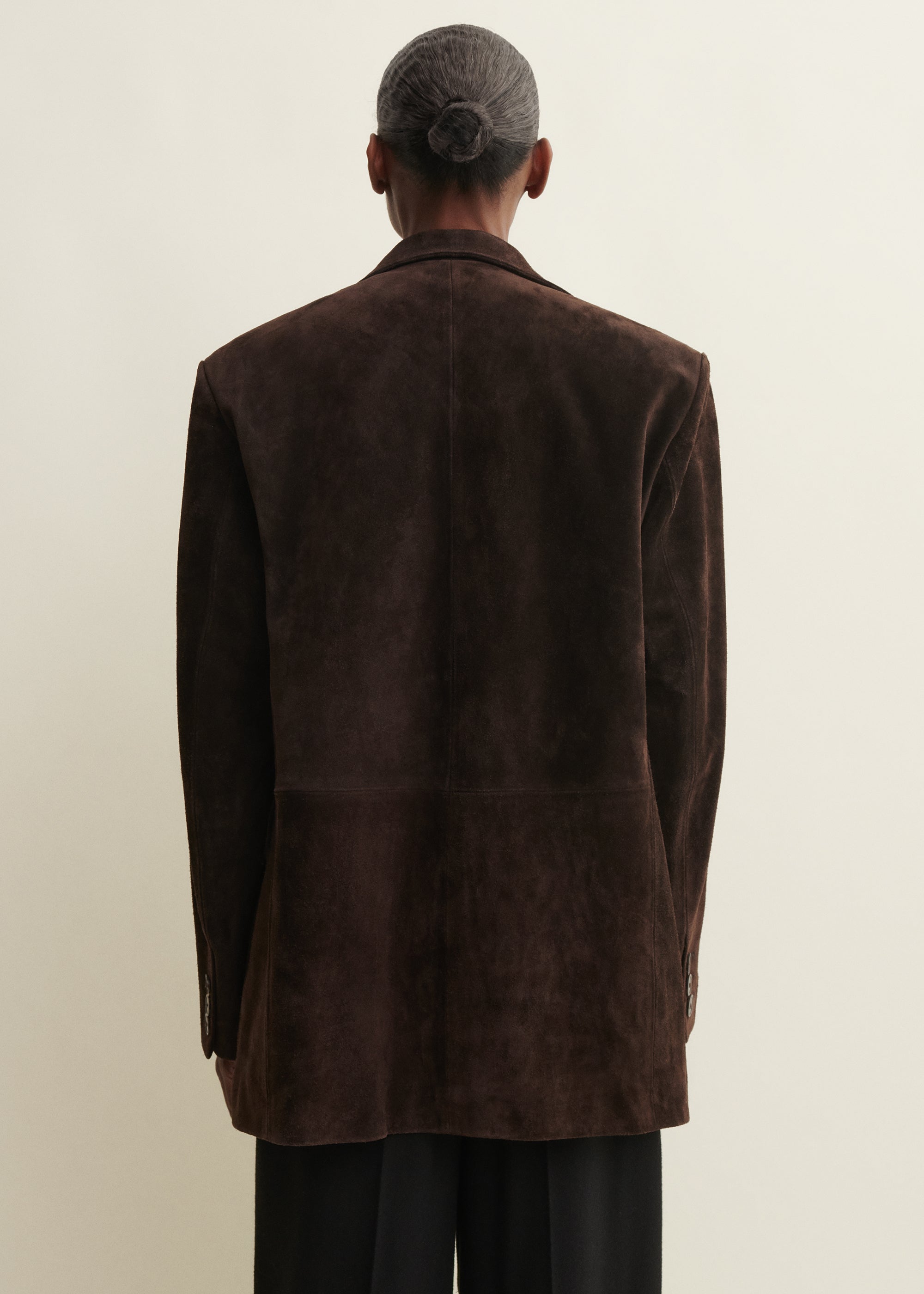 BENNY | Oversize Blazer aus robustem Wildleder | CHARCOAL BROWN