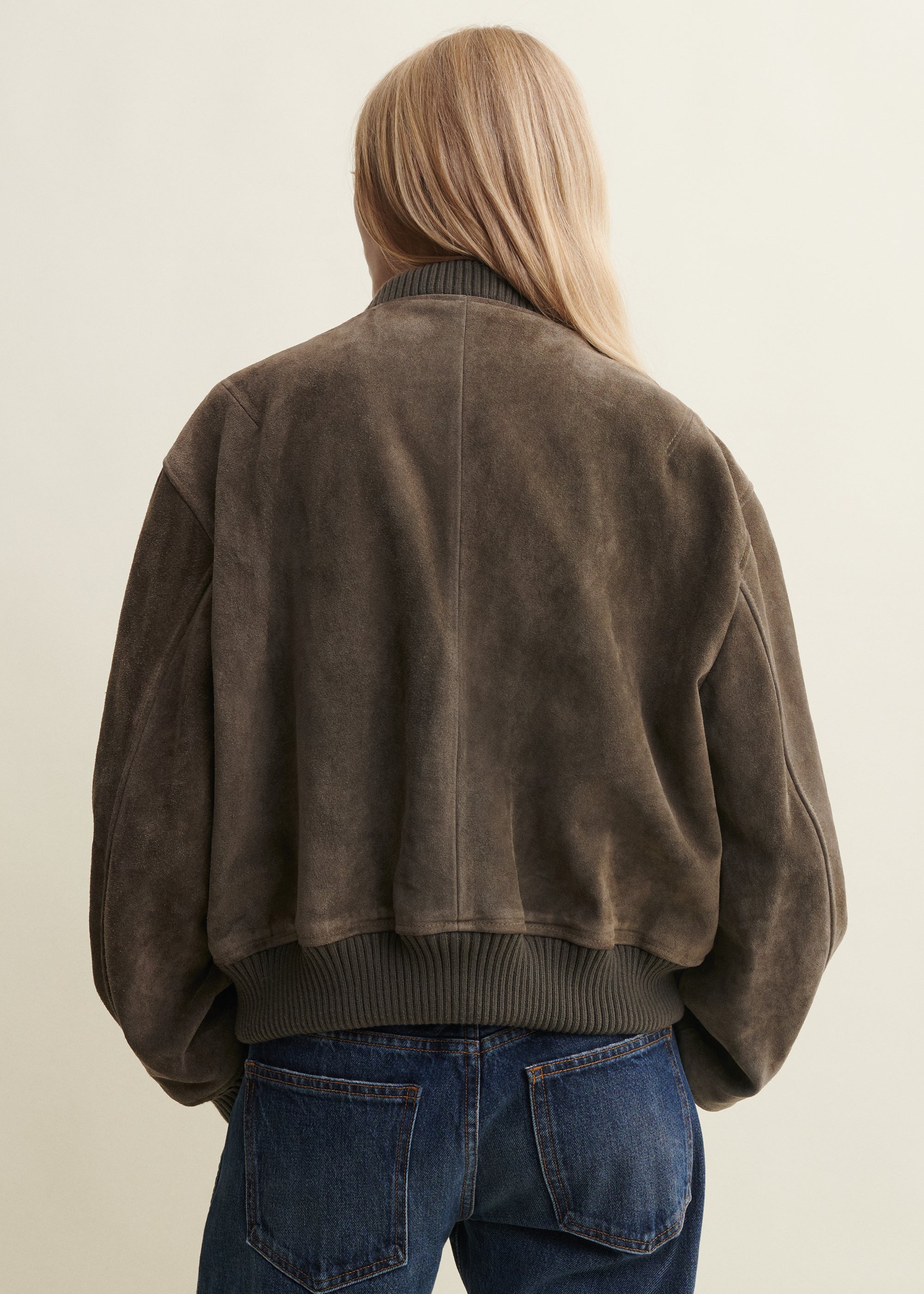 ELYSIA | Gritty Suede Bomber Jacket | Soil