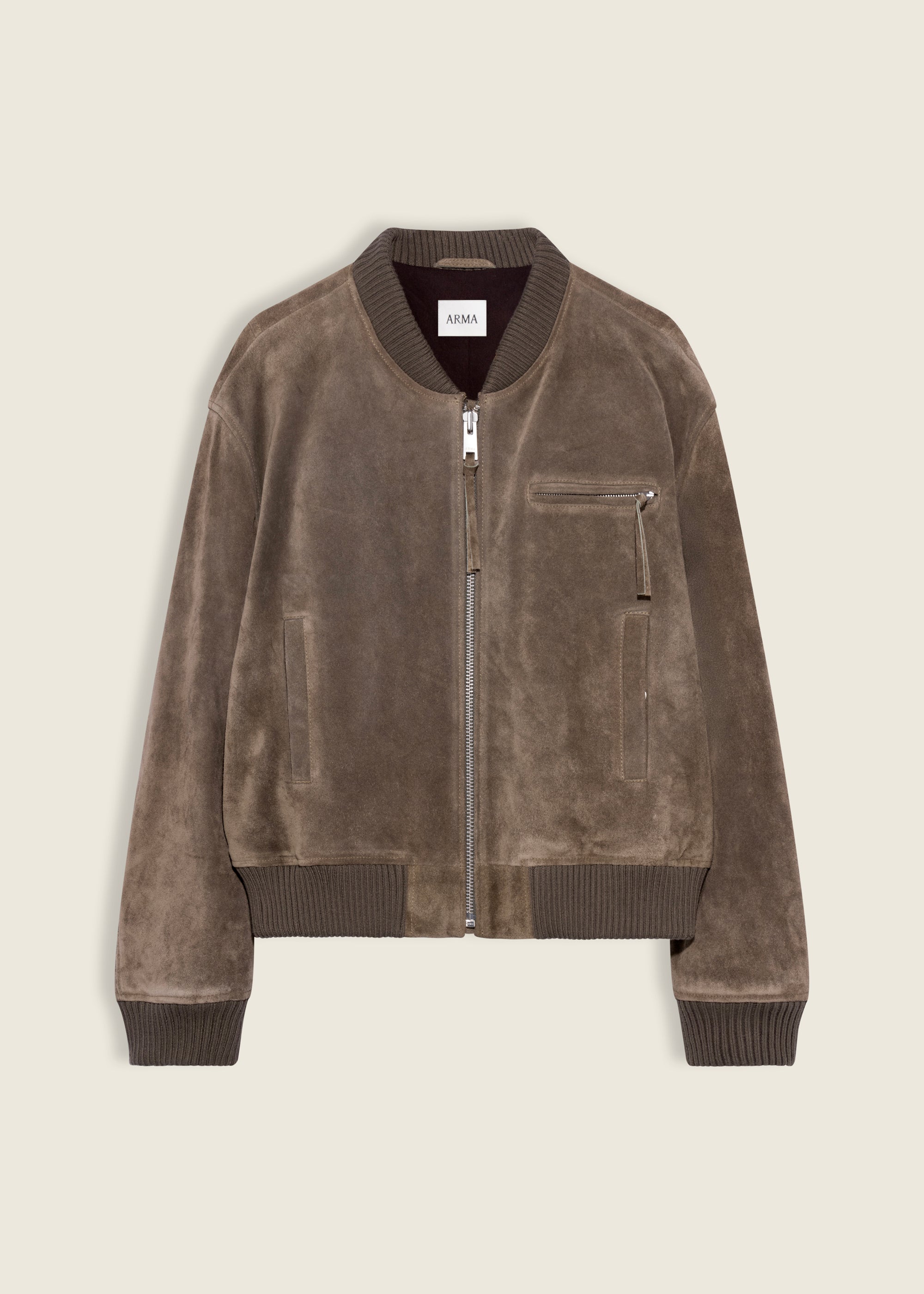 ELYSIA | Gritty Suede Bomber Jacket | Soil