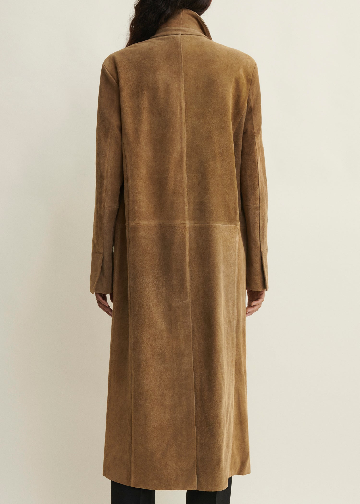 ALISSA | Gritty Suede Long Coat | Olive