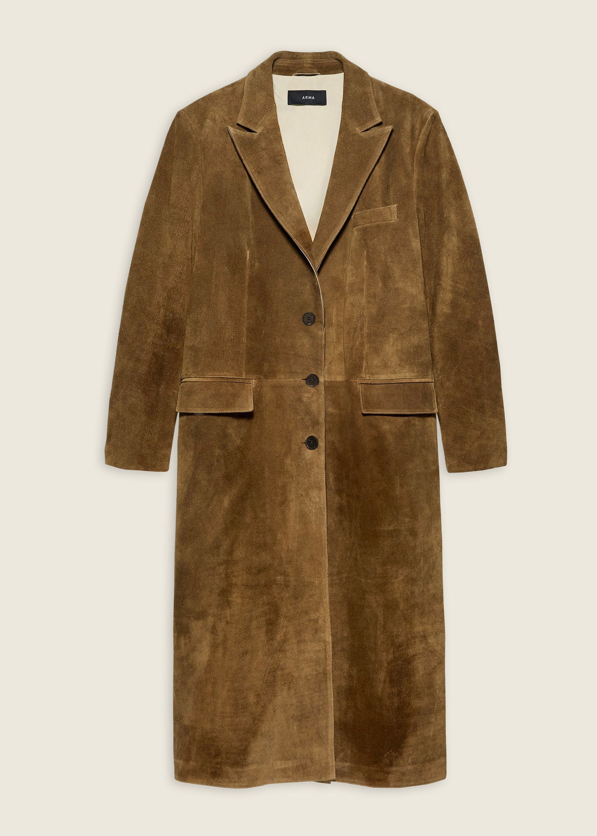Alissa | Gritty Suede Coat | Olive