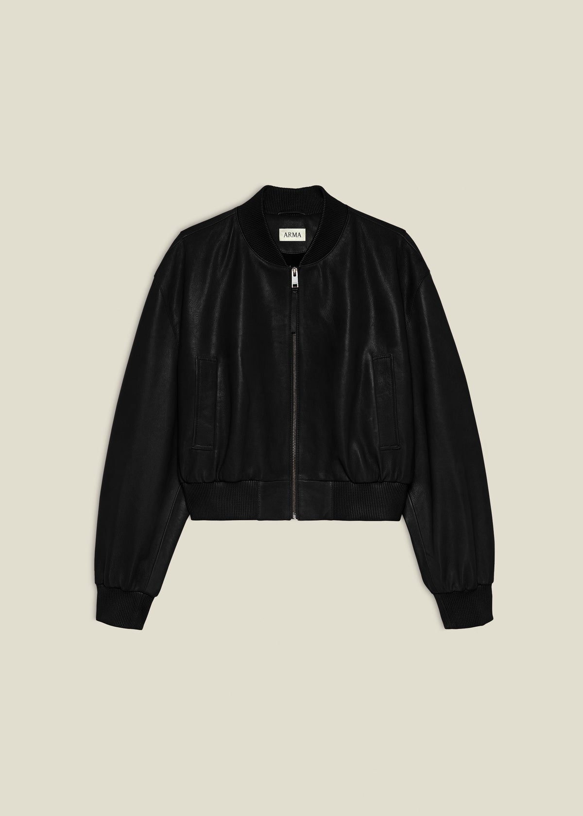 HANNAN | Leder Bomberjacke | Black