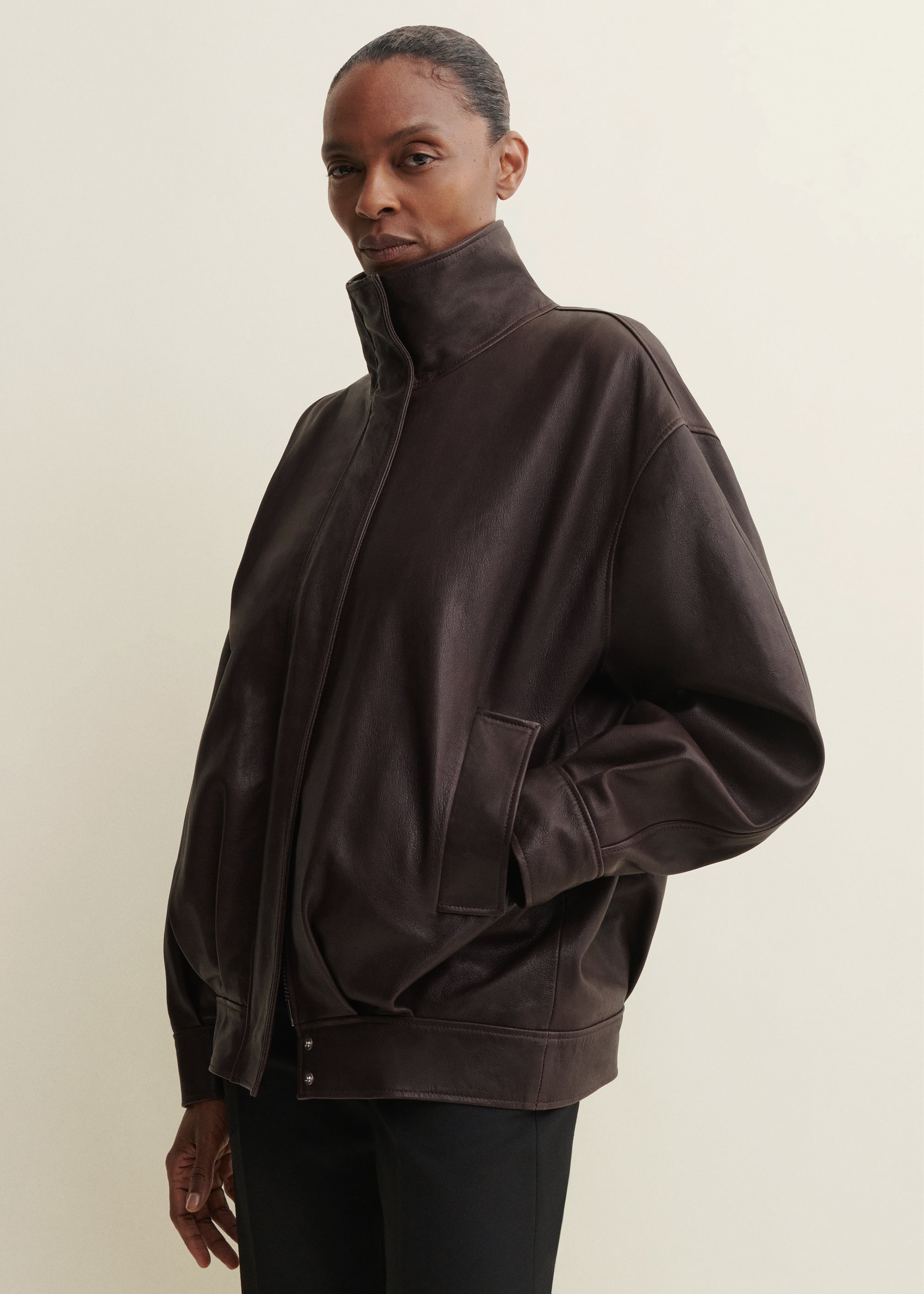 PAULA | Lederjacke | COFFEE BEAN