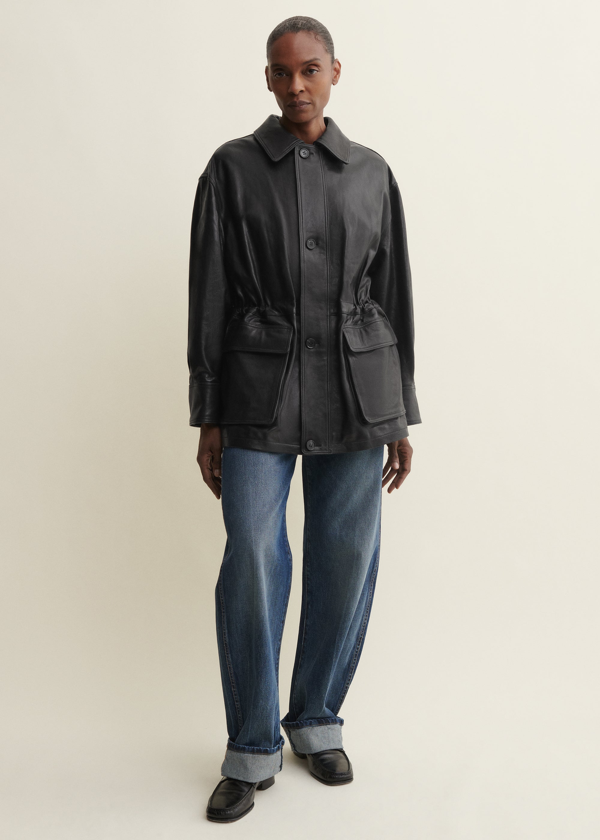 MAEVE | Feldjacke aus Leder | Black