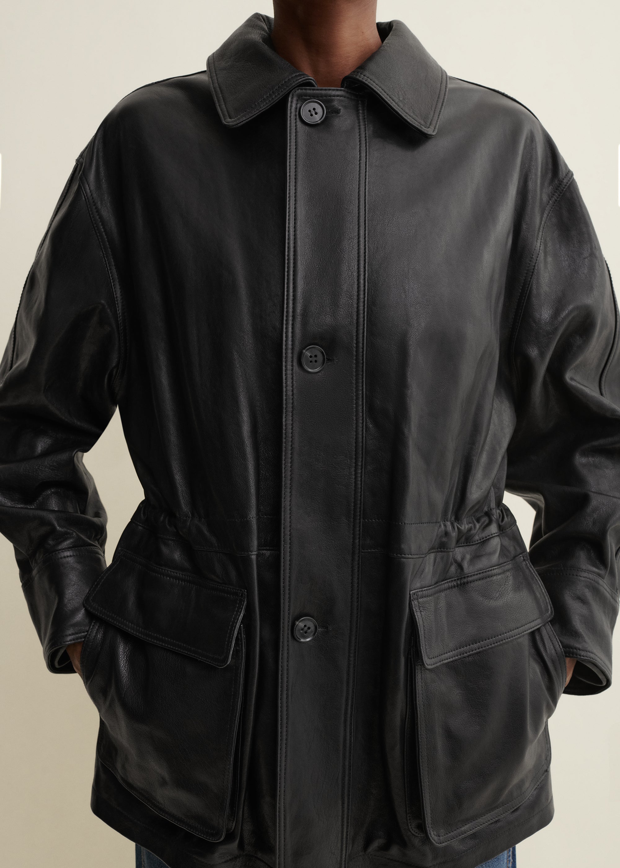 MAEVE | Feldjacke aus Leder | Black