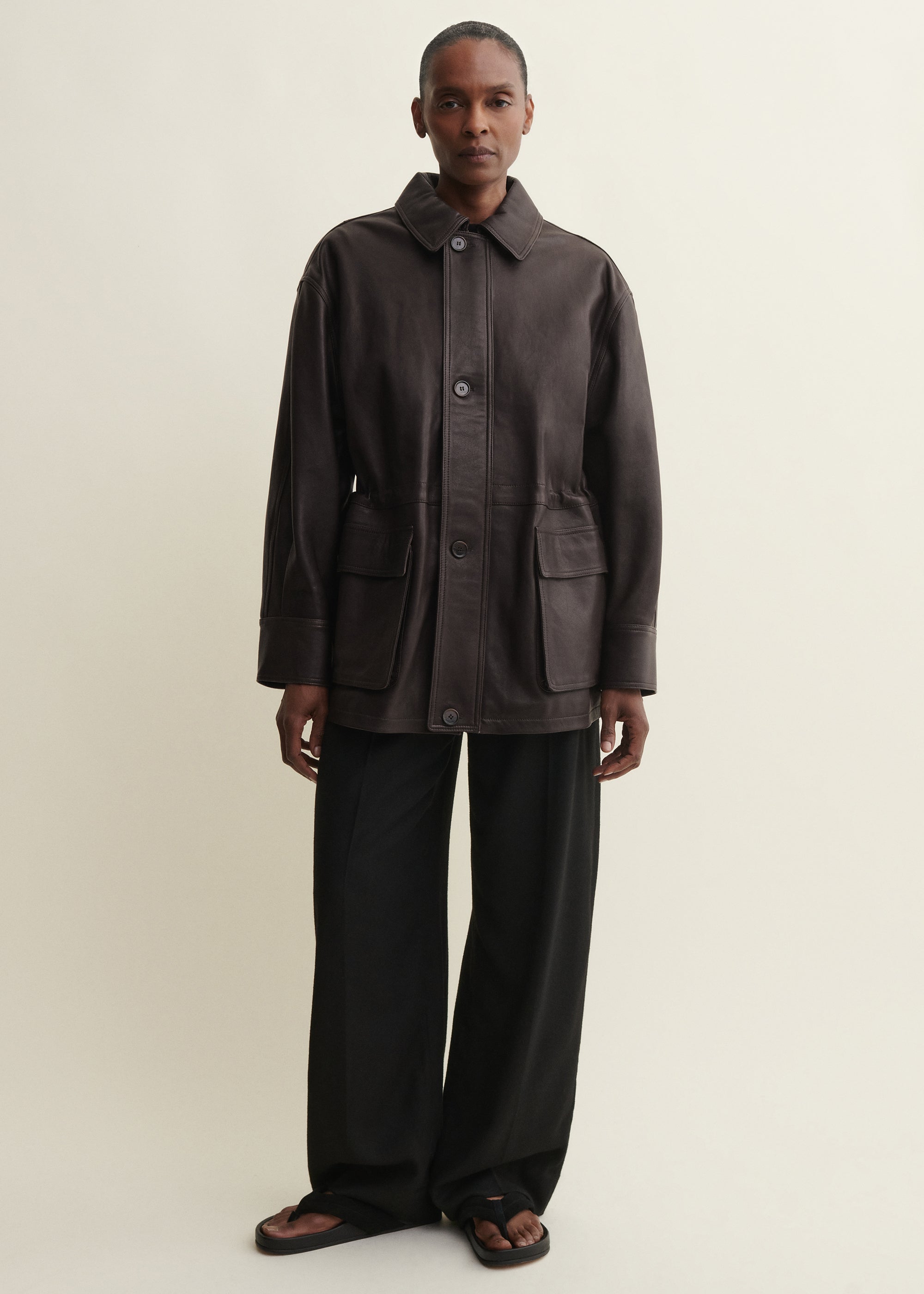 MAEVE | Feldjacke aus Leder | Coffee Bean