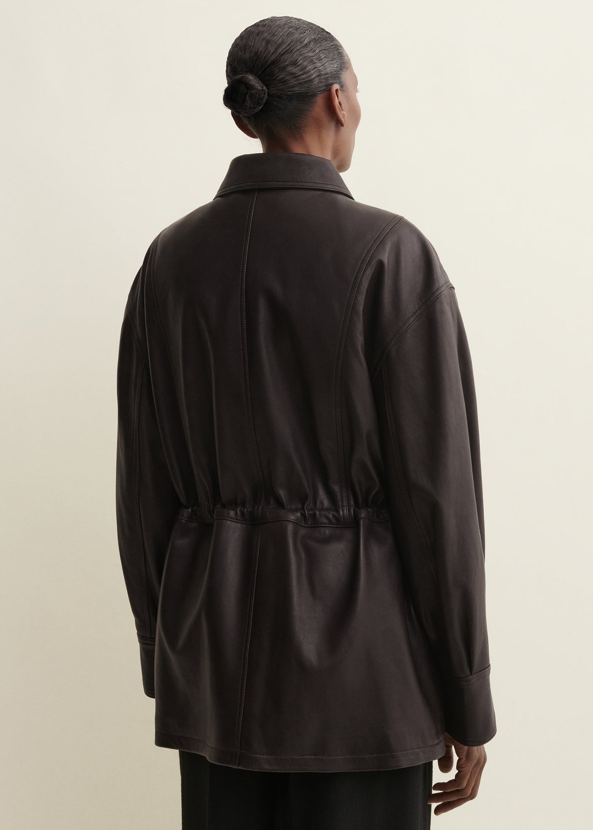 Maeve | Leather Field Jacket | Coffee Bean
