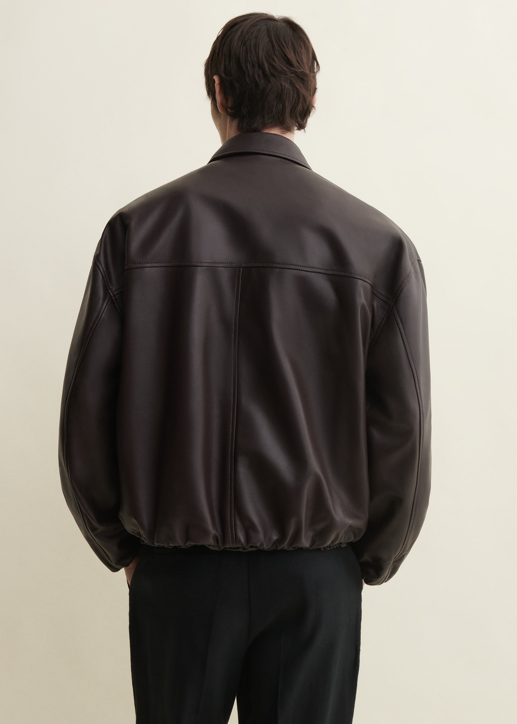 BACKETT | Leather bomber jacket | Coffee Bean