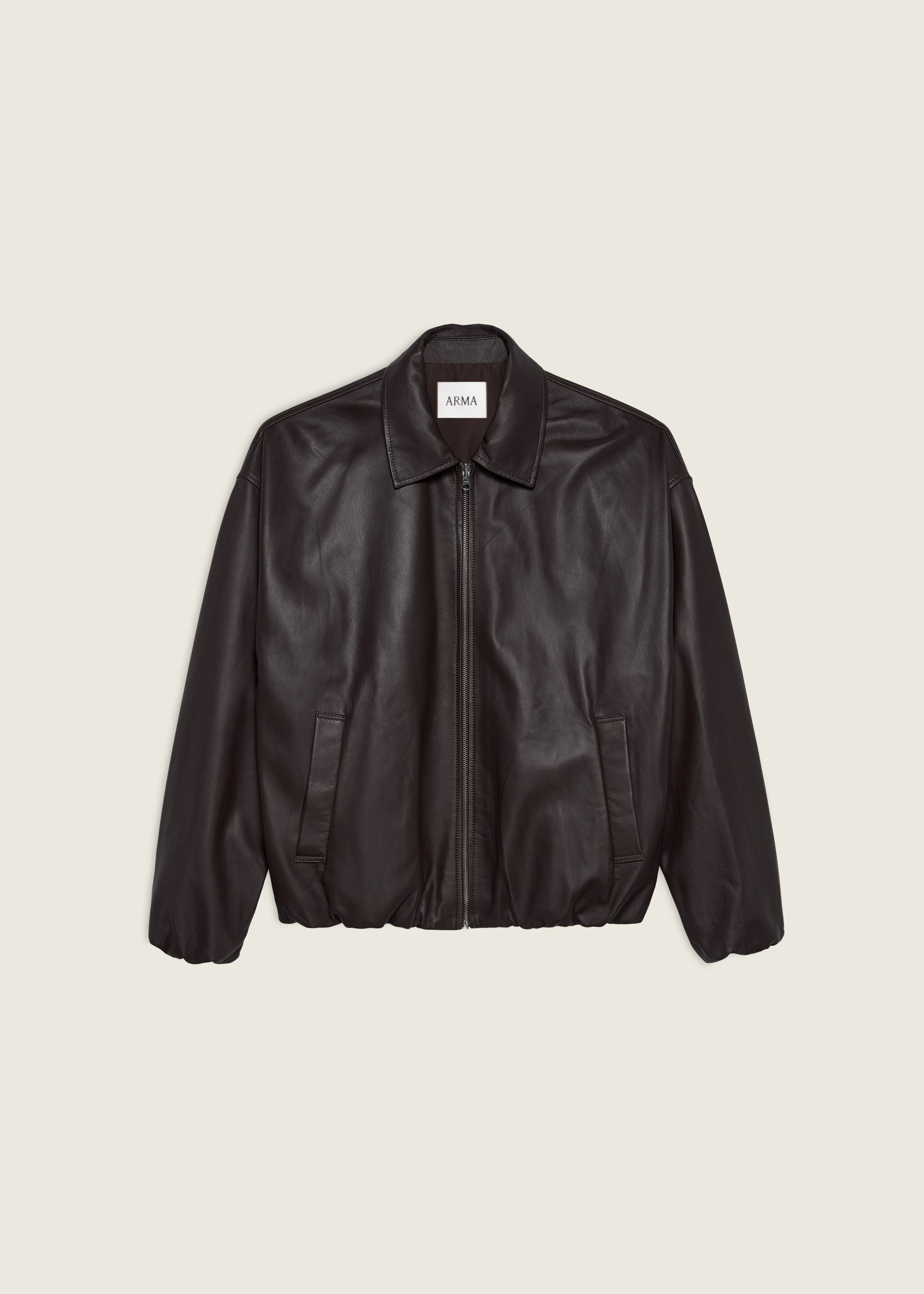 BACKETT | Leather bomber jacket | Coffee Bean