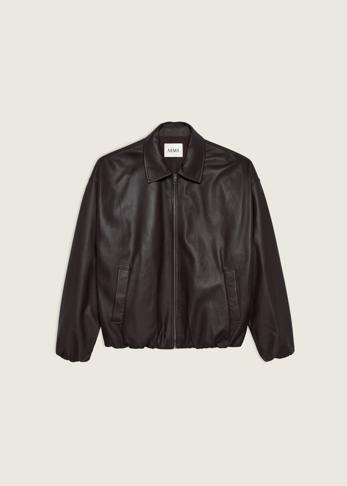 BACKETT | Leather Bomber Jacket | Coffee Bean