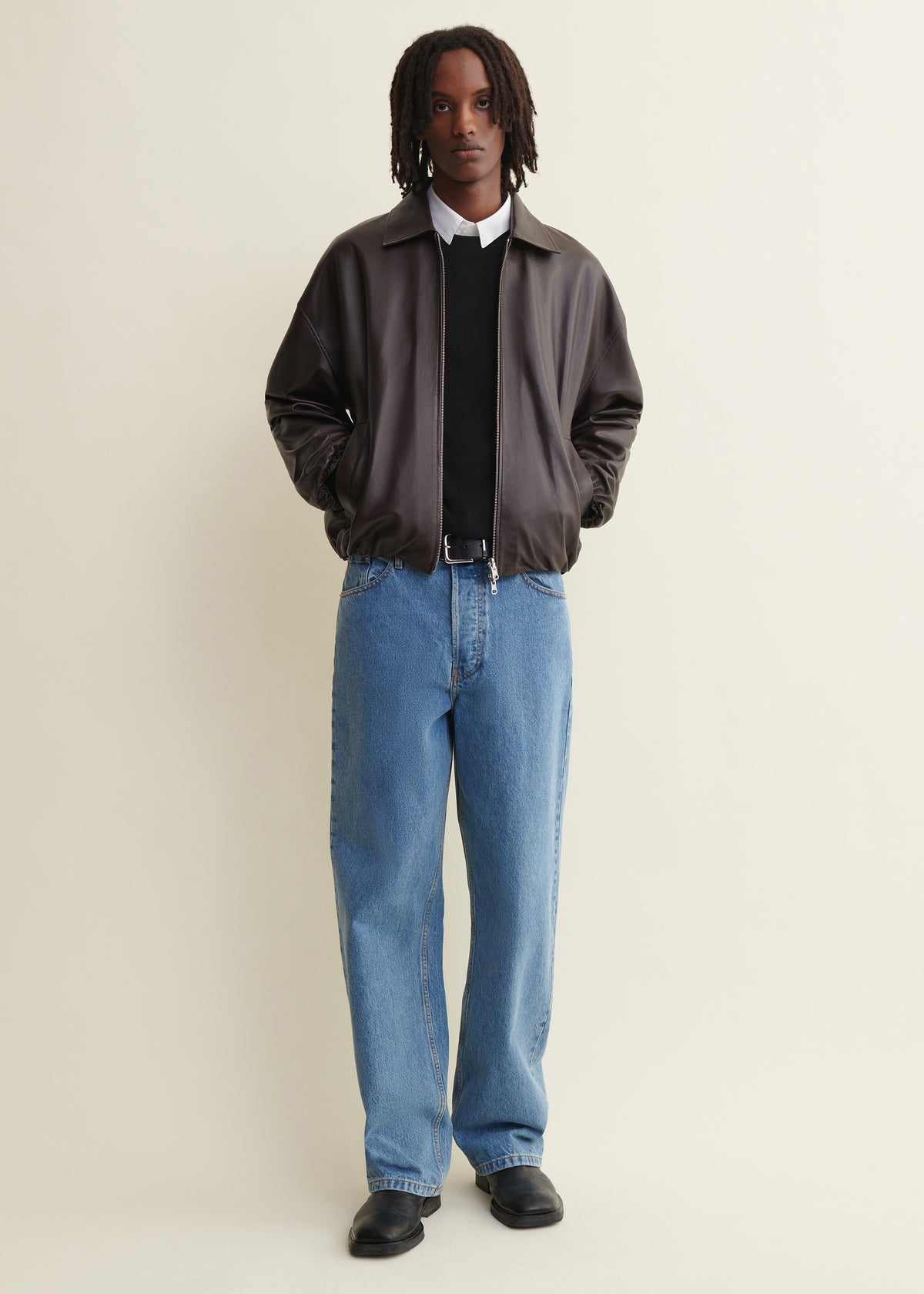 BACKETT | Leather Bomber Jacket | Coffee Bean