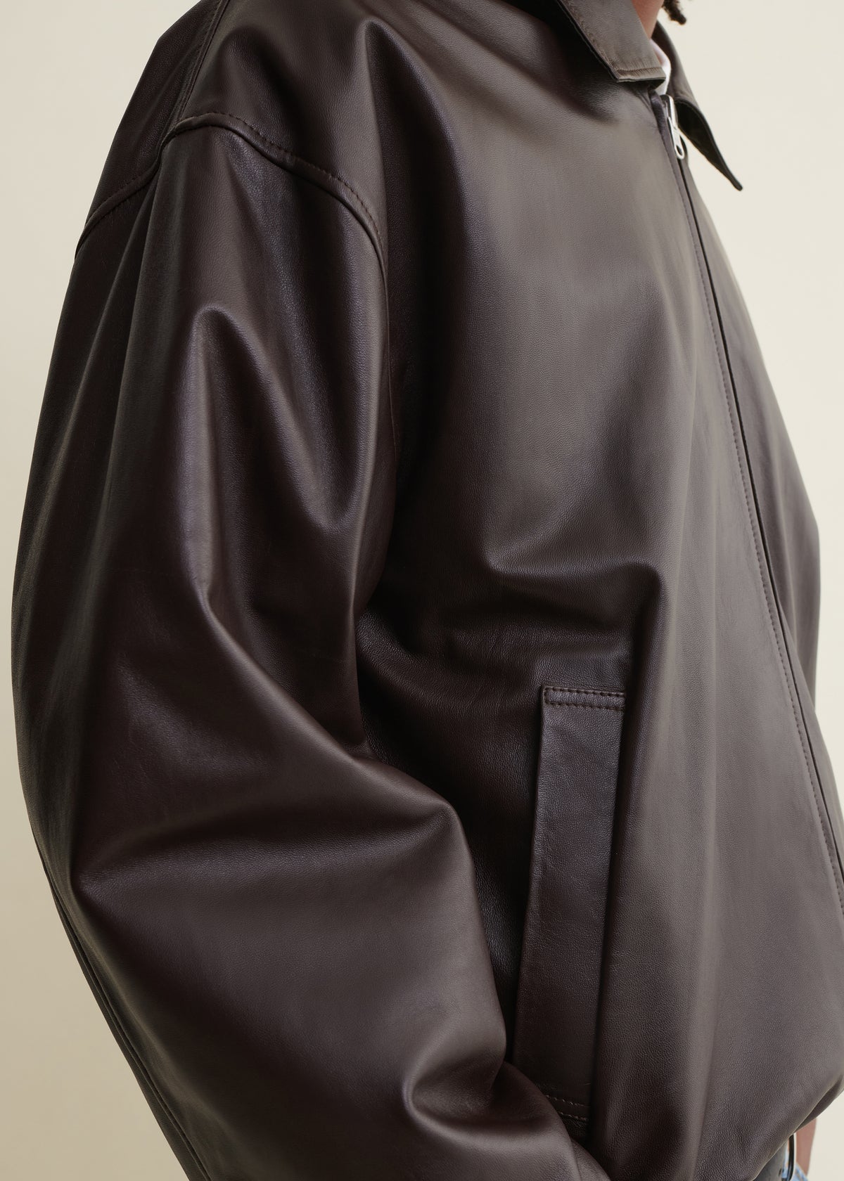 BACKETT | Leather Bomber Jacket | Coffee Bean