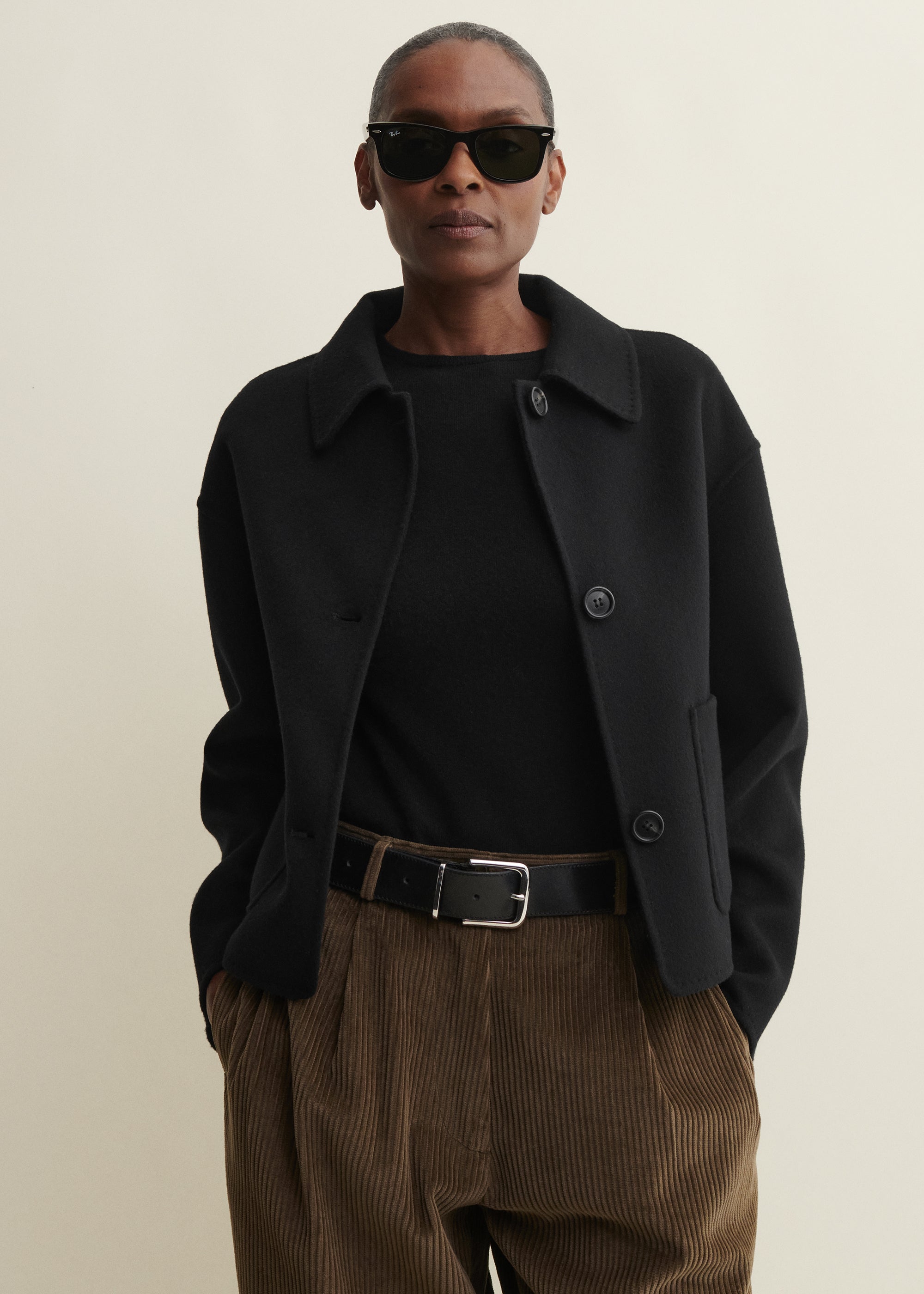 KERRY | Cropped Wool Jacket | Black