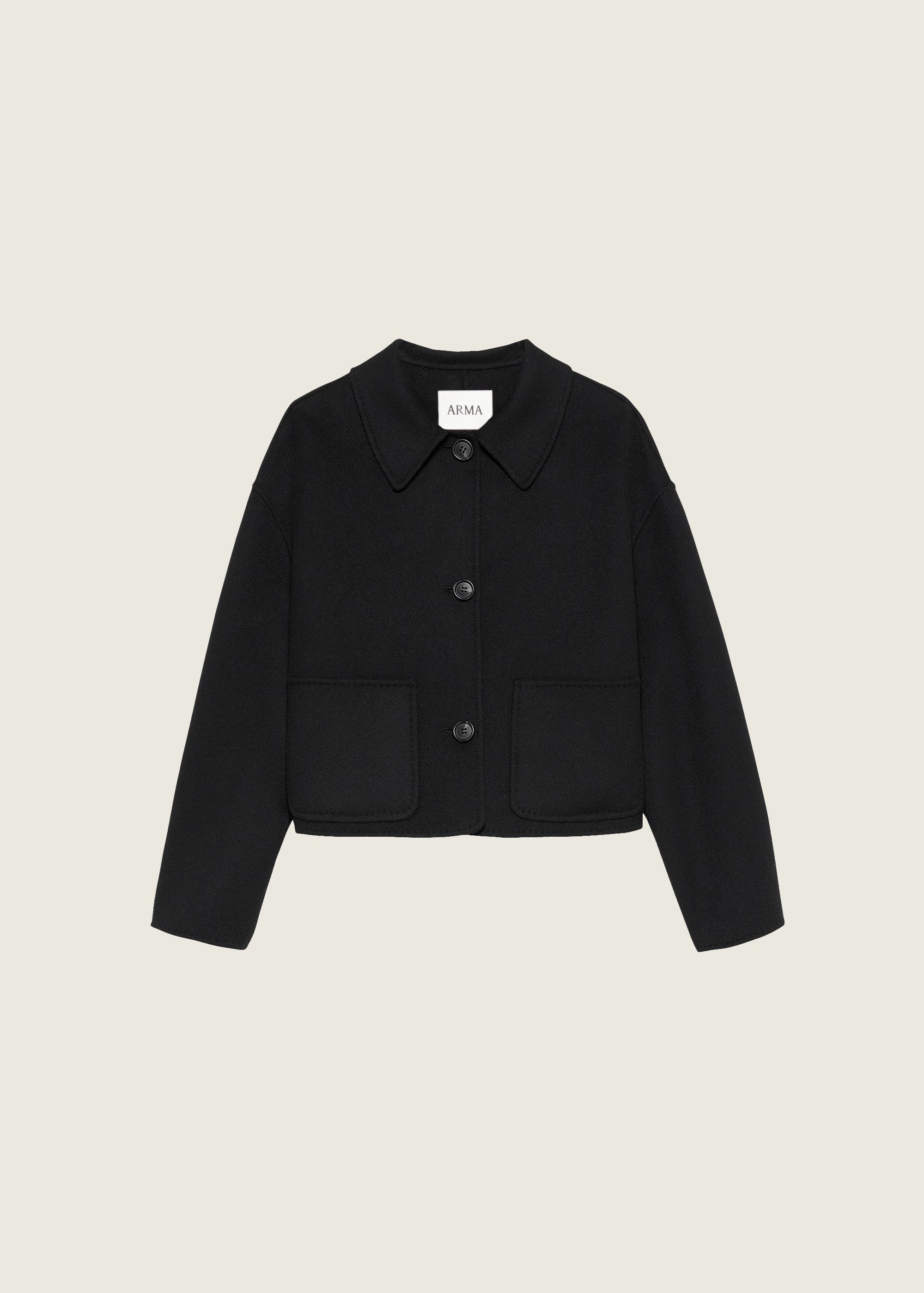KERRY | Cropped Wool Jacket | Black