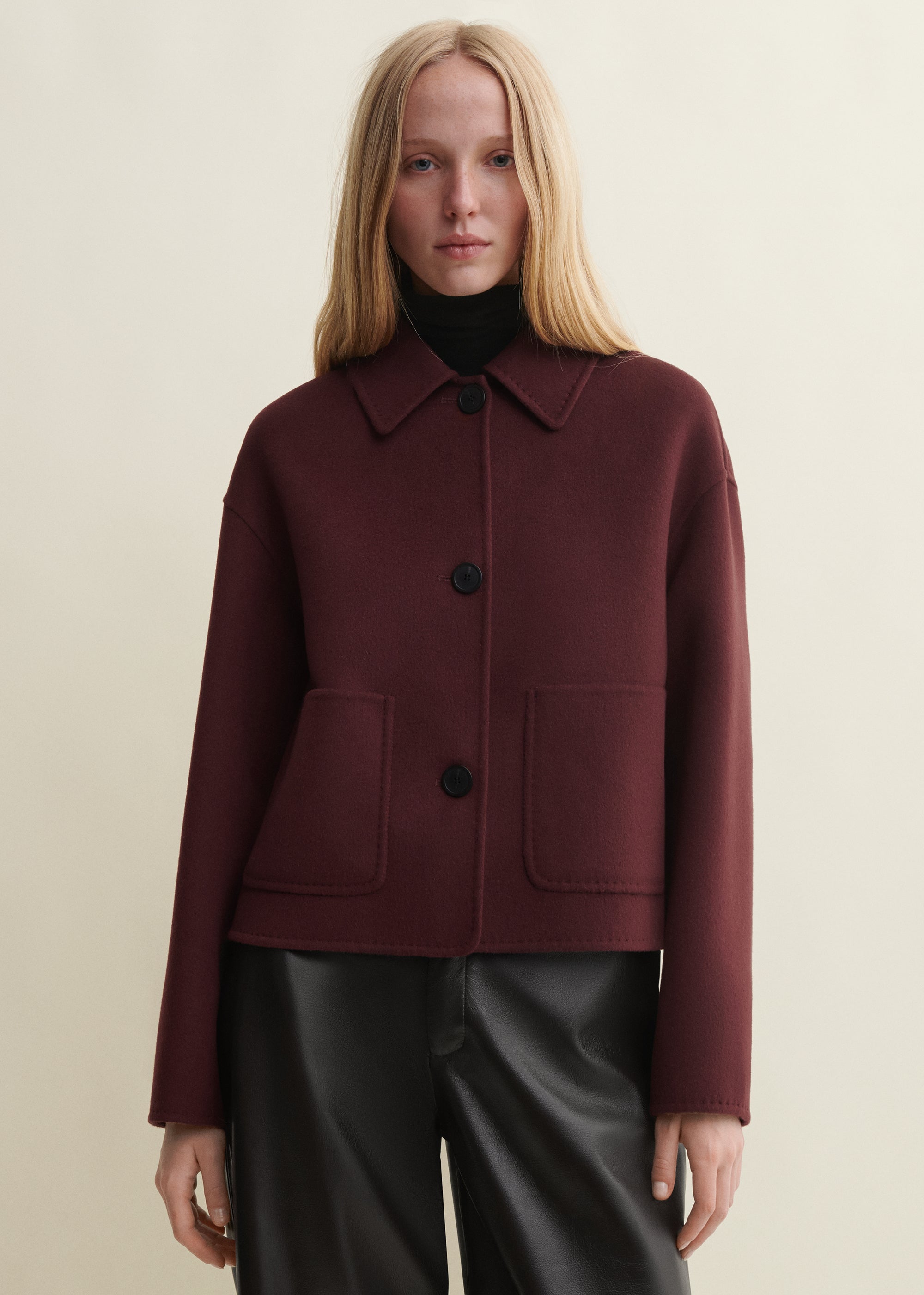 KERRY | Cropped Wool Jacket | Mahogany